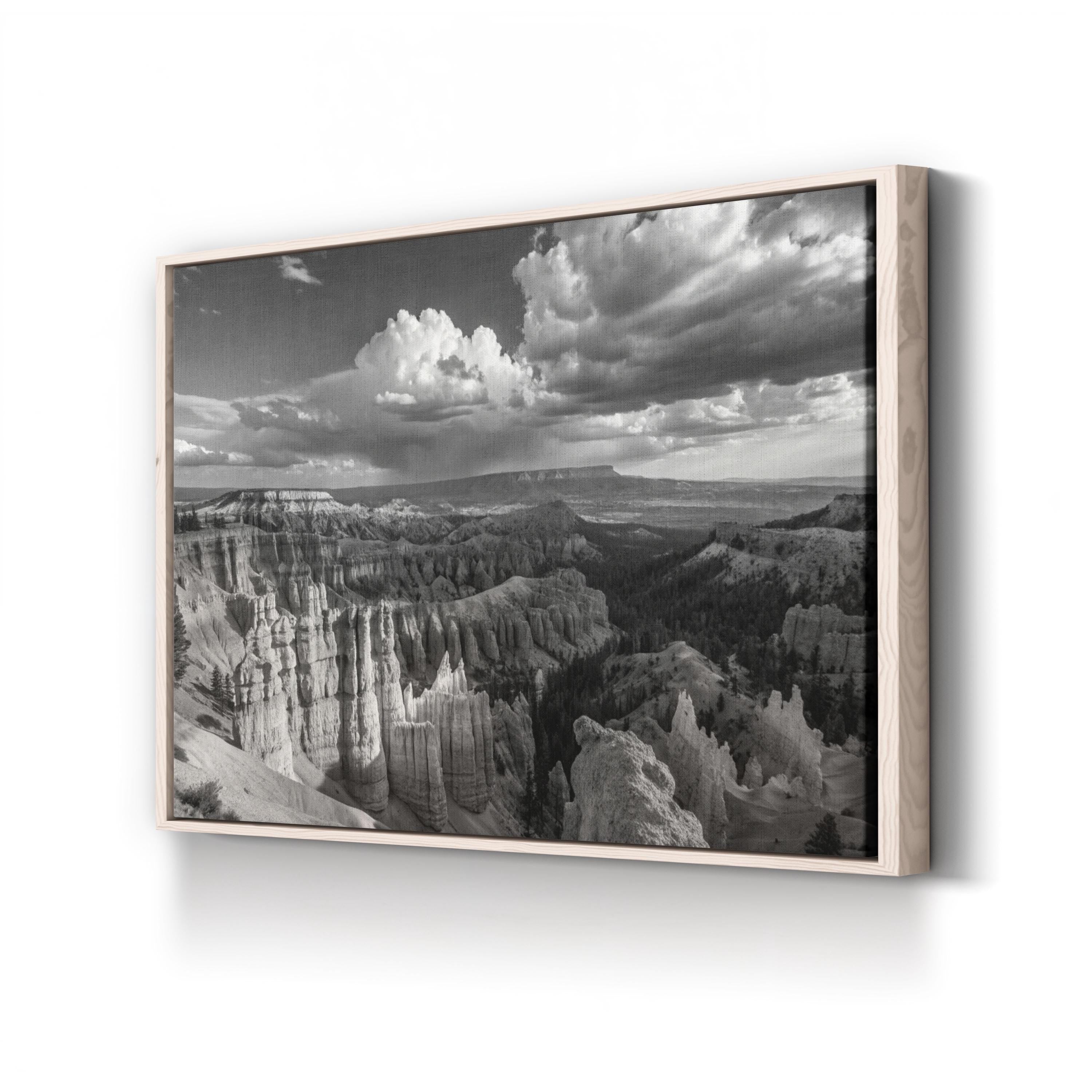 Hoodoo Rock Formations – Vintage Photography Wall Art | Black & White Landscape Canvas Print