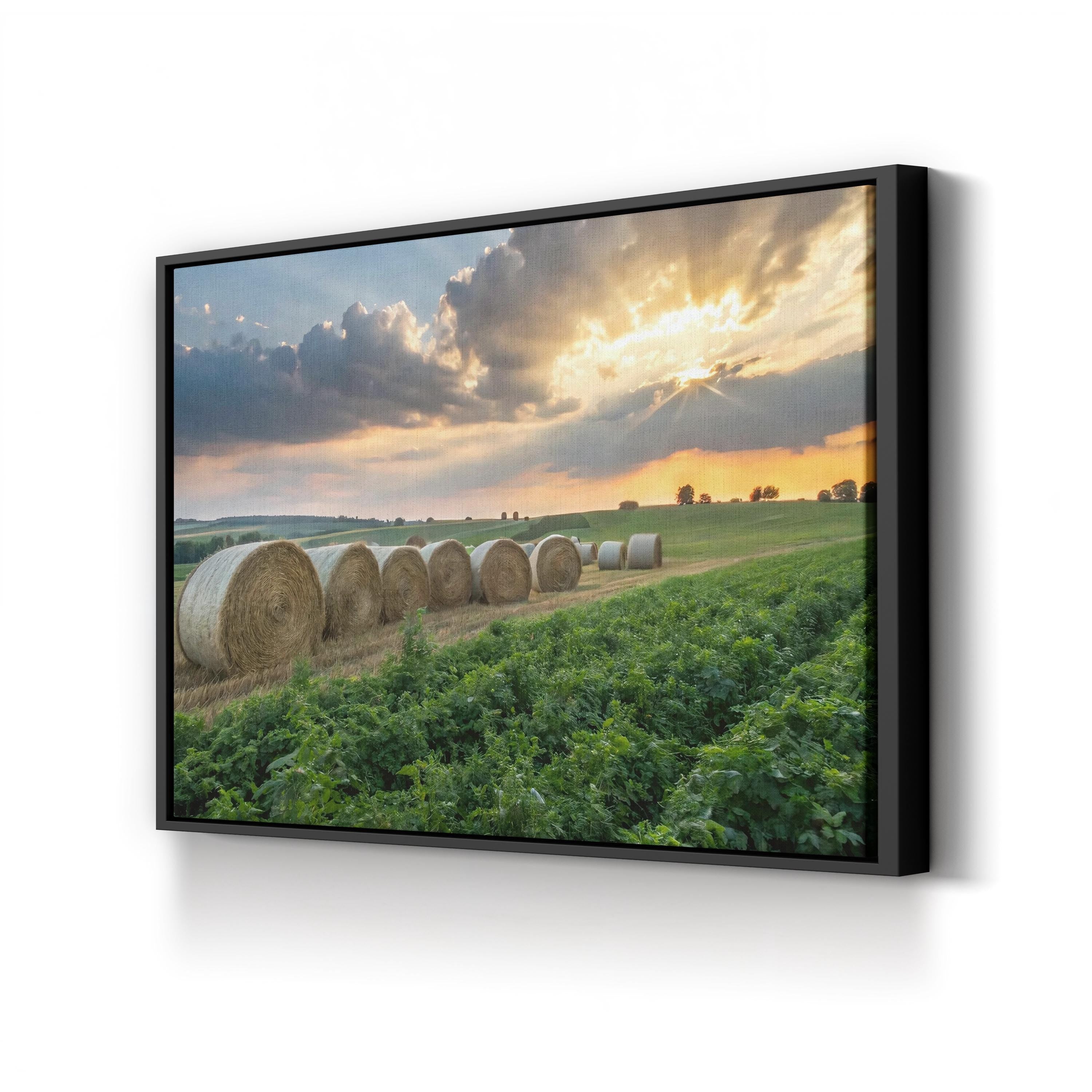 Golden Sunset Farm – Vintage Photography Wall Art | Rustic Countryside Canvas Print
