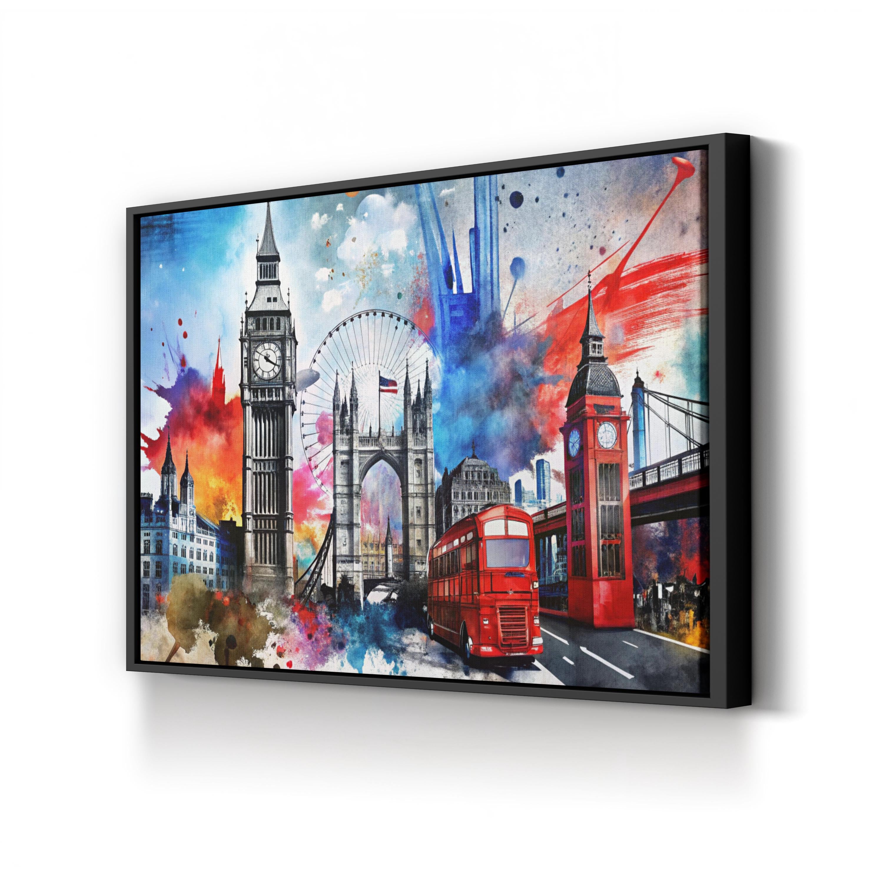 London Big Ben Groovy – Period Illustration Wall Art | Cityscape Canvas Print