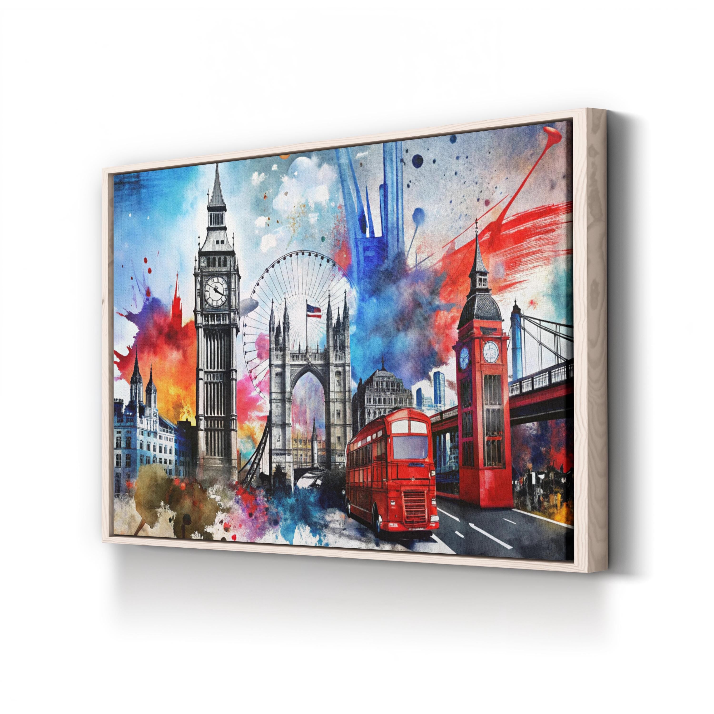 London Big Ben Groovy – Period Illustration Wall Art | Cityscape Canvas Print