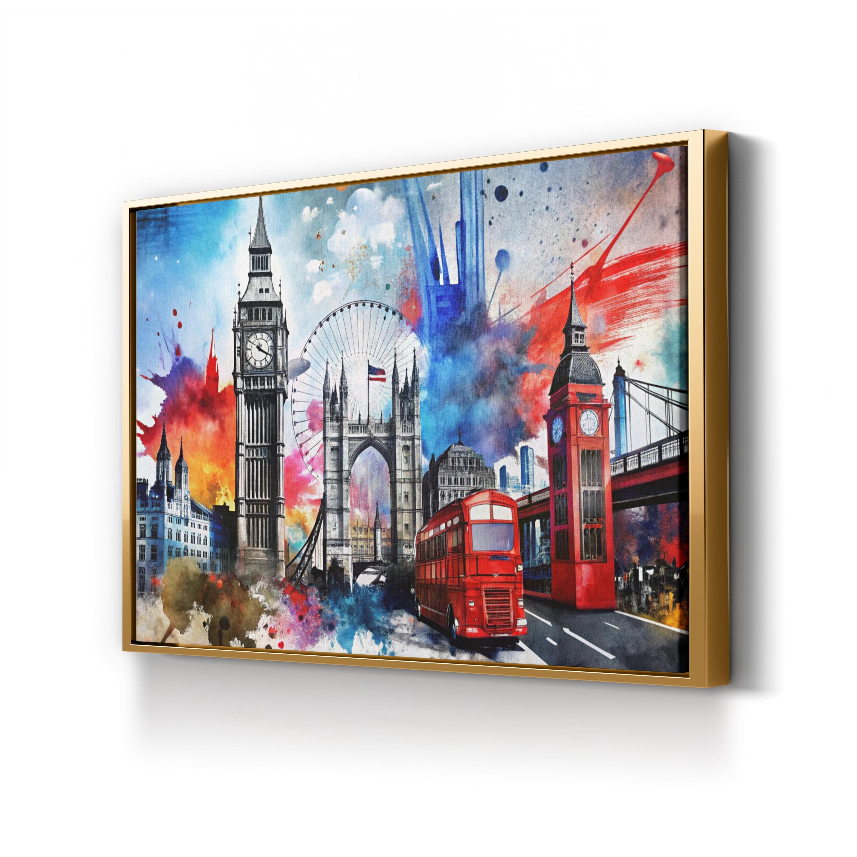 London Big Ben Groovy – Period Illustration Wall Art | Cityscape Canvas Print