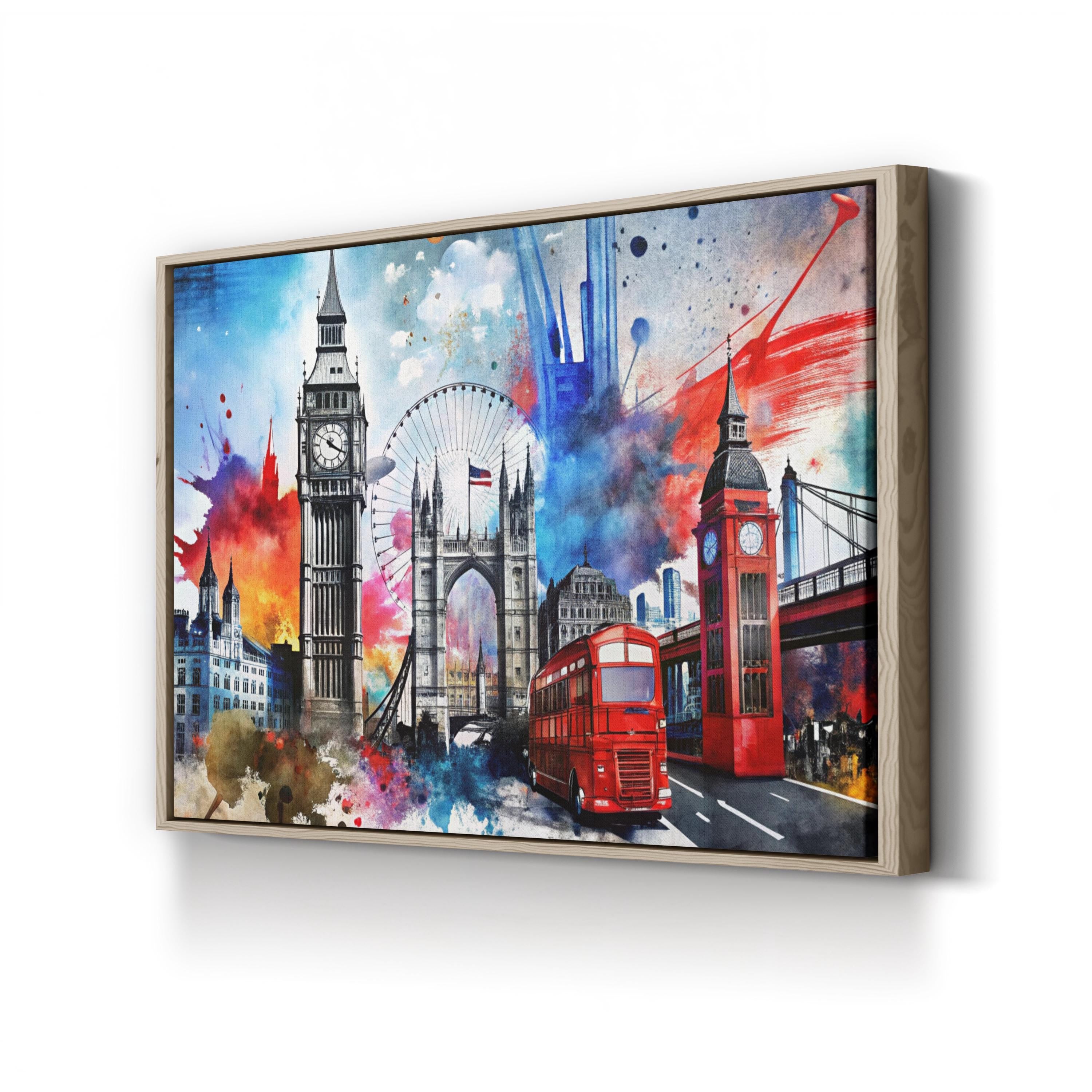 London Big Ben Groovy – Period Illustration Wall Art | Cityscape Canvas Print