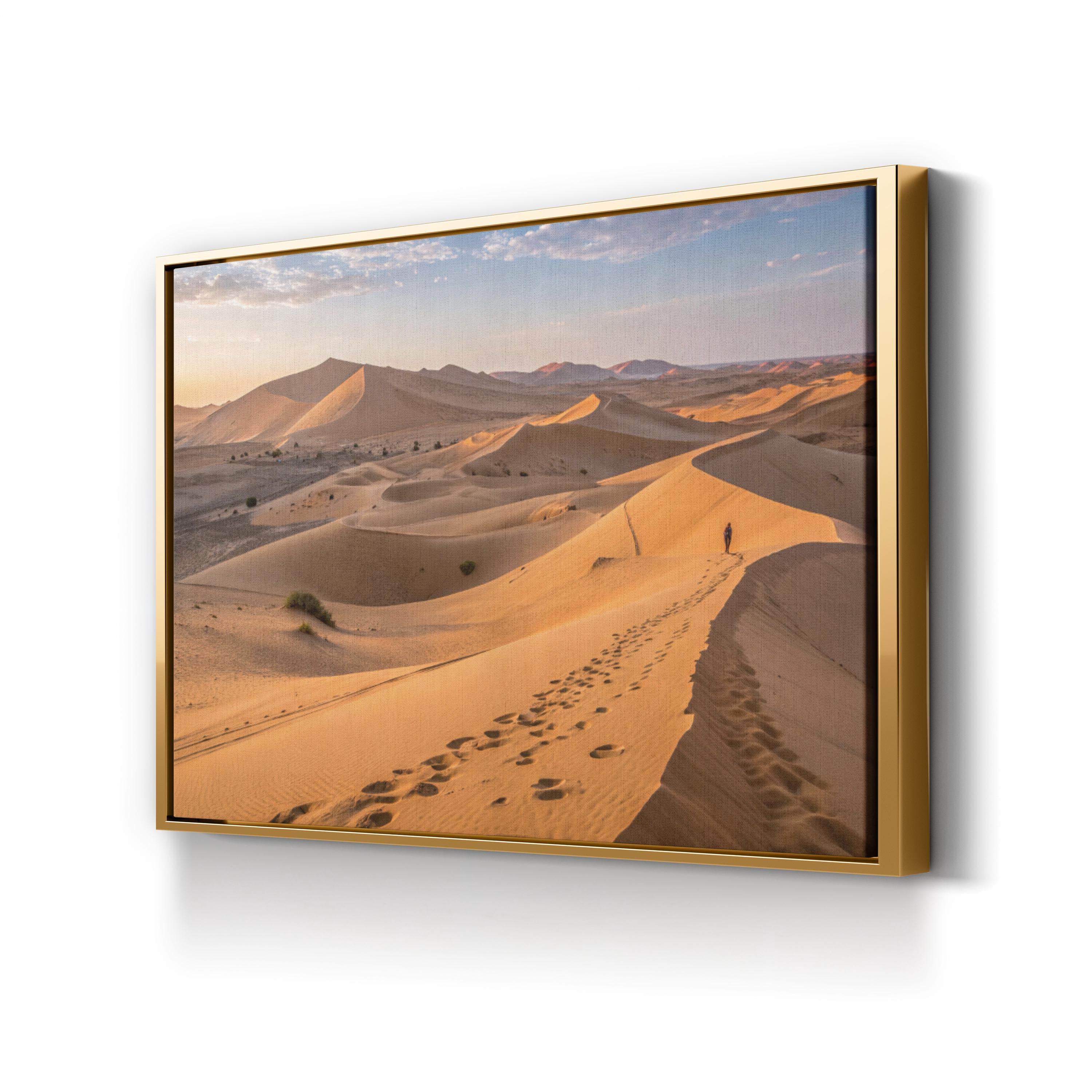 Desert Sand Dunes Traveler – Vintage Photography Wall Art | Minimalist Landscape Canvas Print
