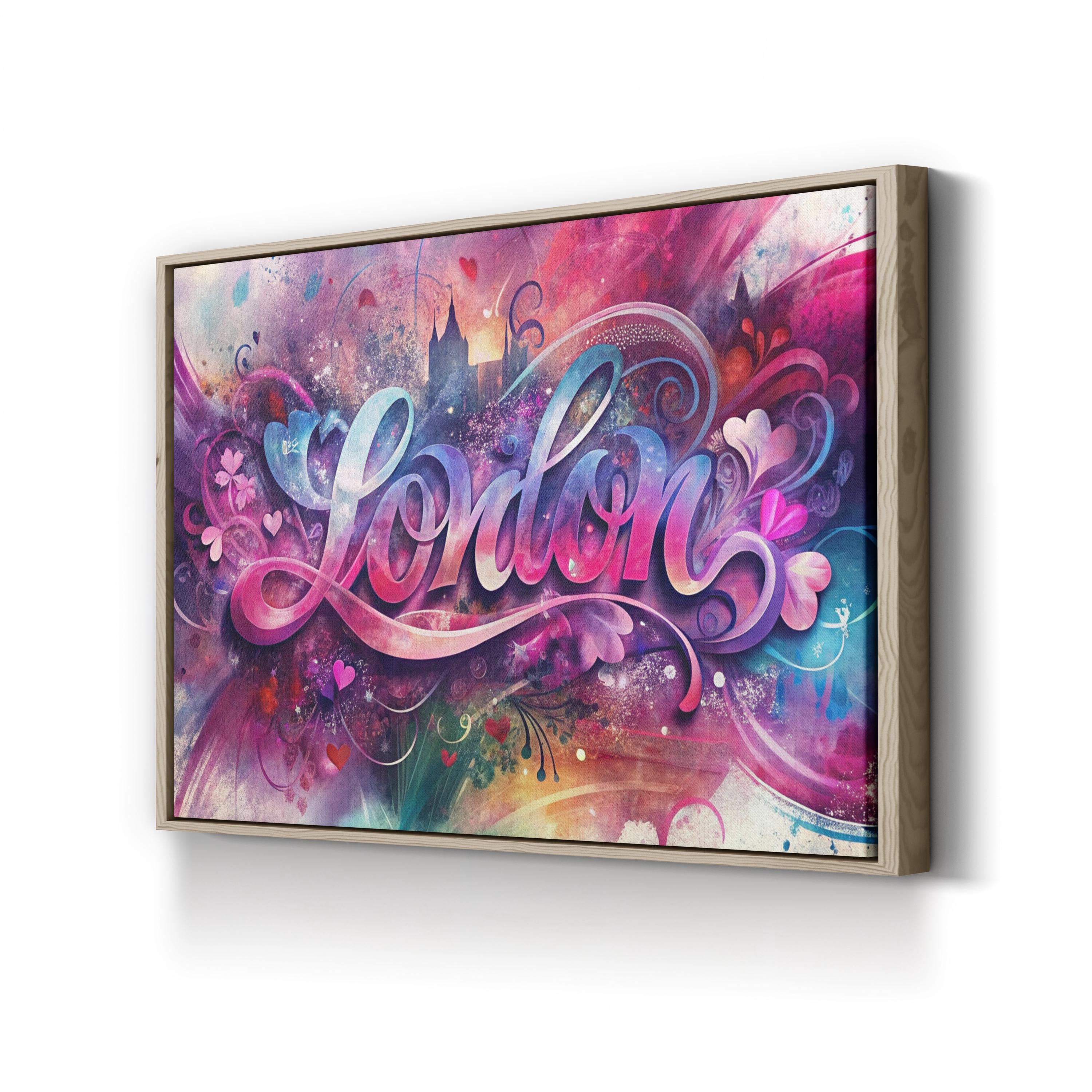 Love London Canvas – Colourful Typography & Landmarks