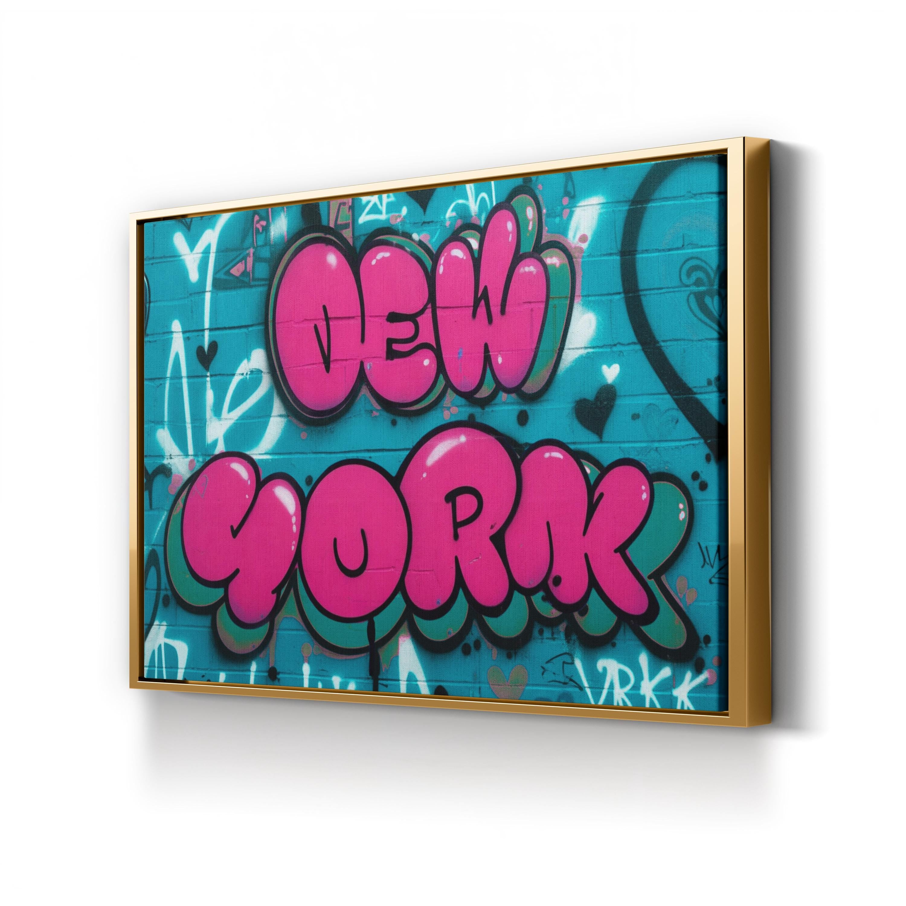 Love New York Graffiti Typography – Period Illustration Wall Art | Urban Canvas Print