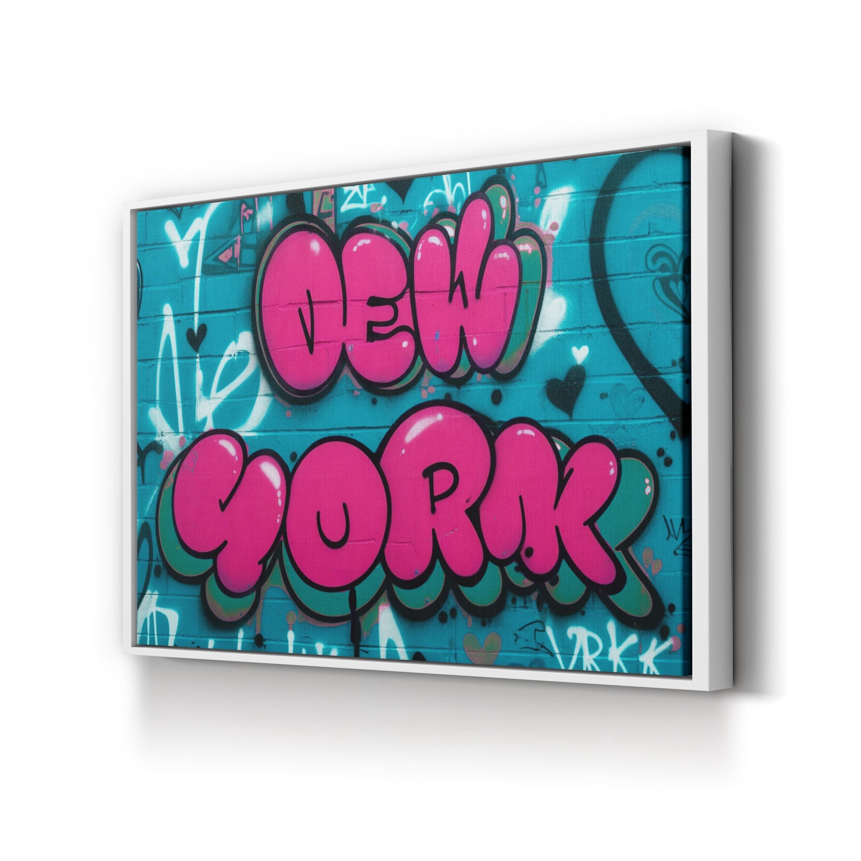Love New York Graffiti Typography – Period Illustration Wall Art | Urban Canvas Print