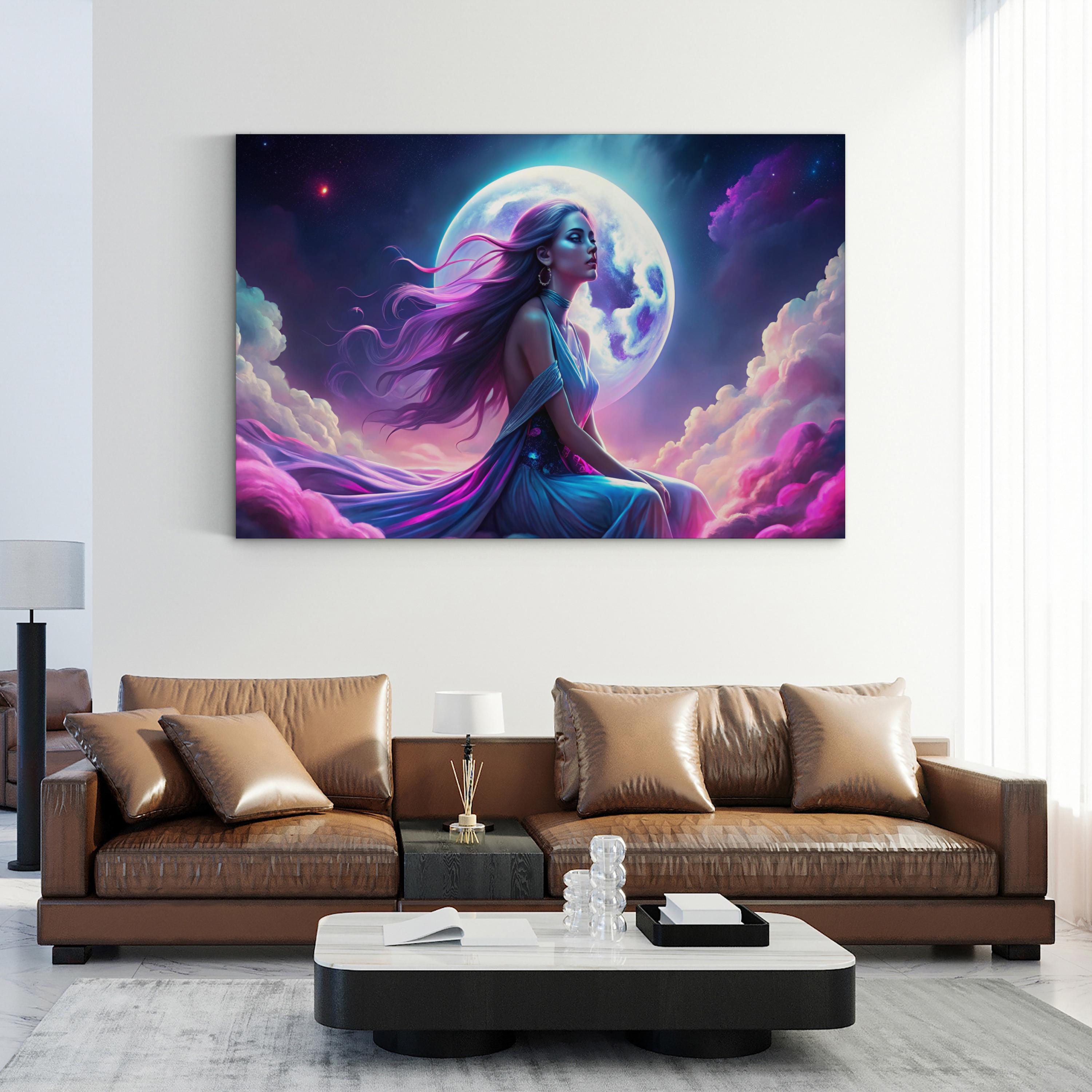 Lunar Dreamscape – Period Illustration Wall Art | Surreal Moonlit Canvas Print