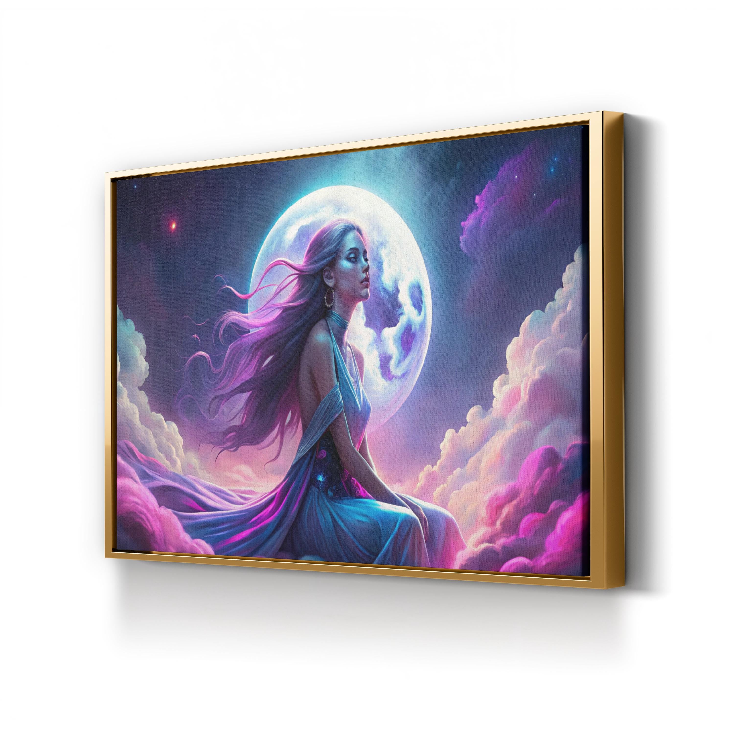 Lunar Dreamscape – Period Illustration Wall Art | Surreal Moonlit Canvas Print