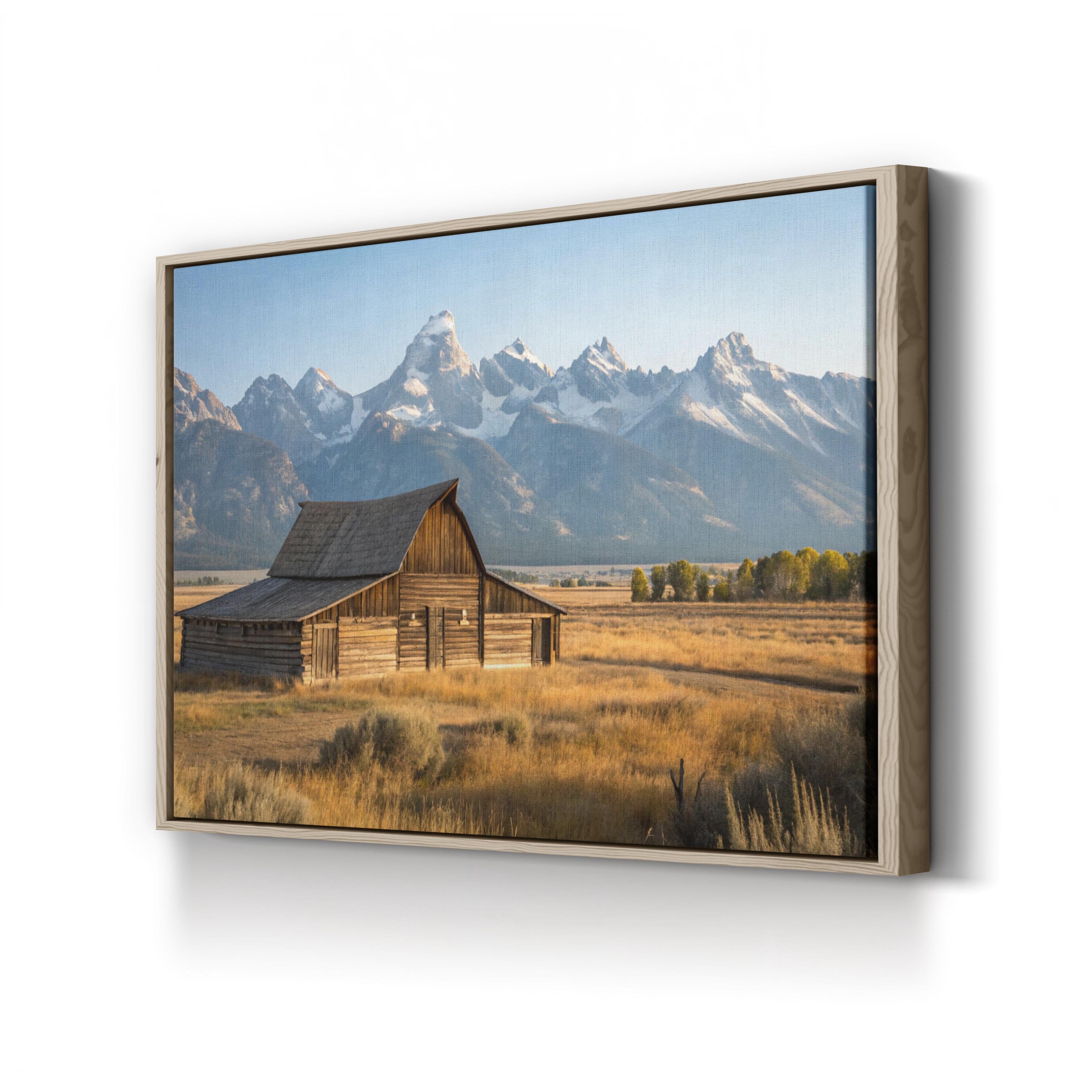 Grand Tetons Barn – Vintage Photography Wall Art | Rustic Western Canvas Print