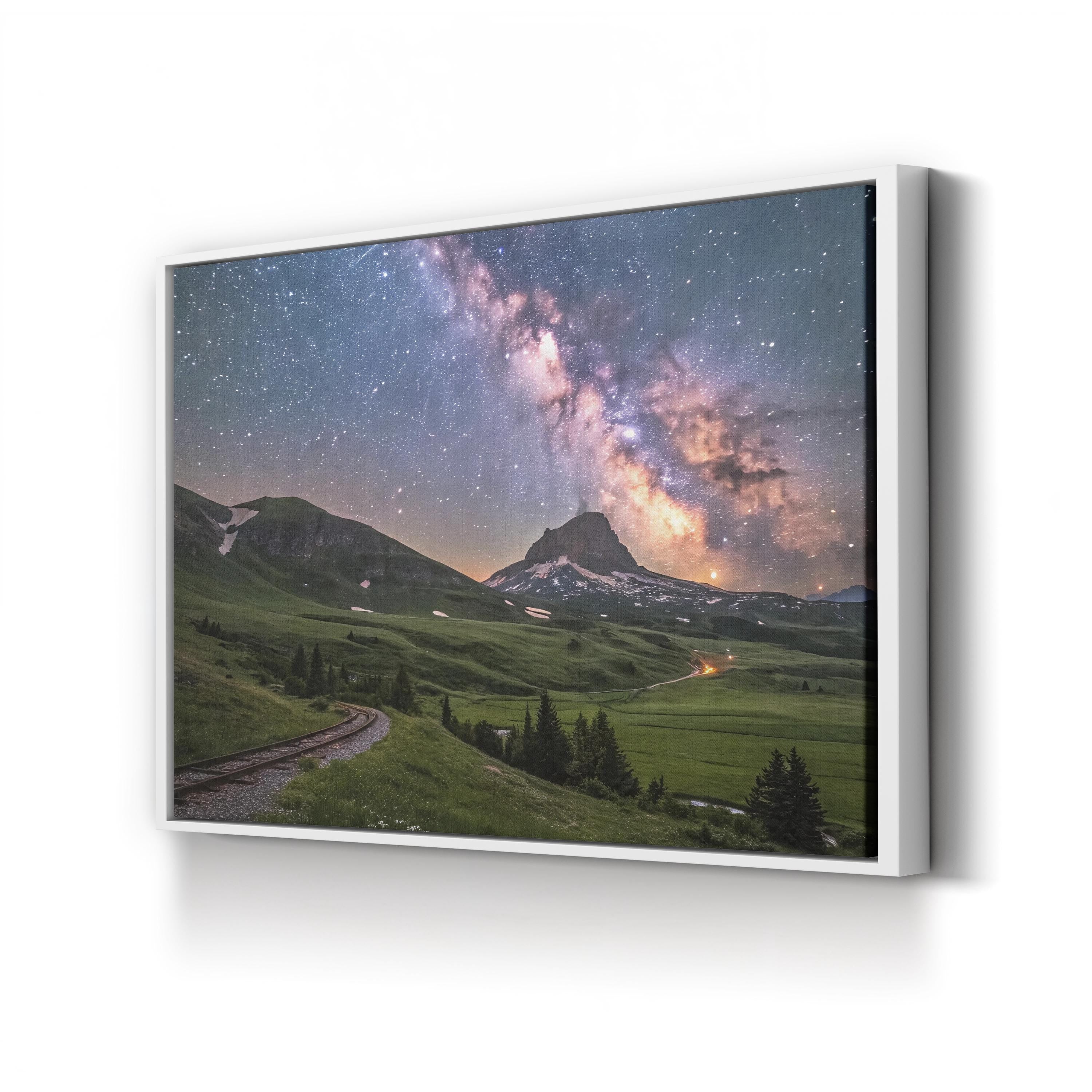 Milky Way Over Glacier National Park – Vintage Photography Wall Art | Night Sky Canvas Print