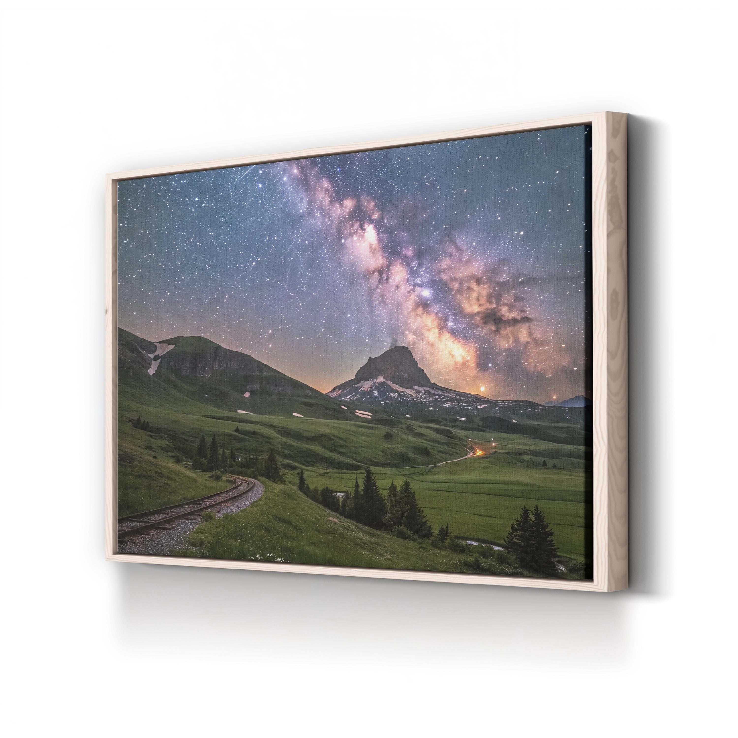 Milky Way Over Glacier National Park – Vintage Photography Wall Art | Night Sky Canvas Print