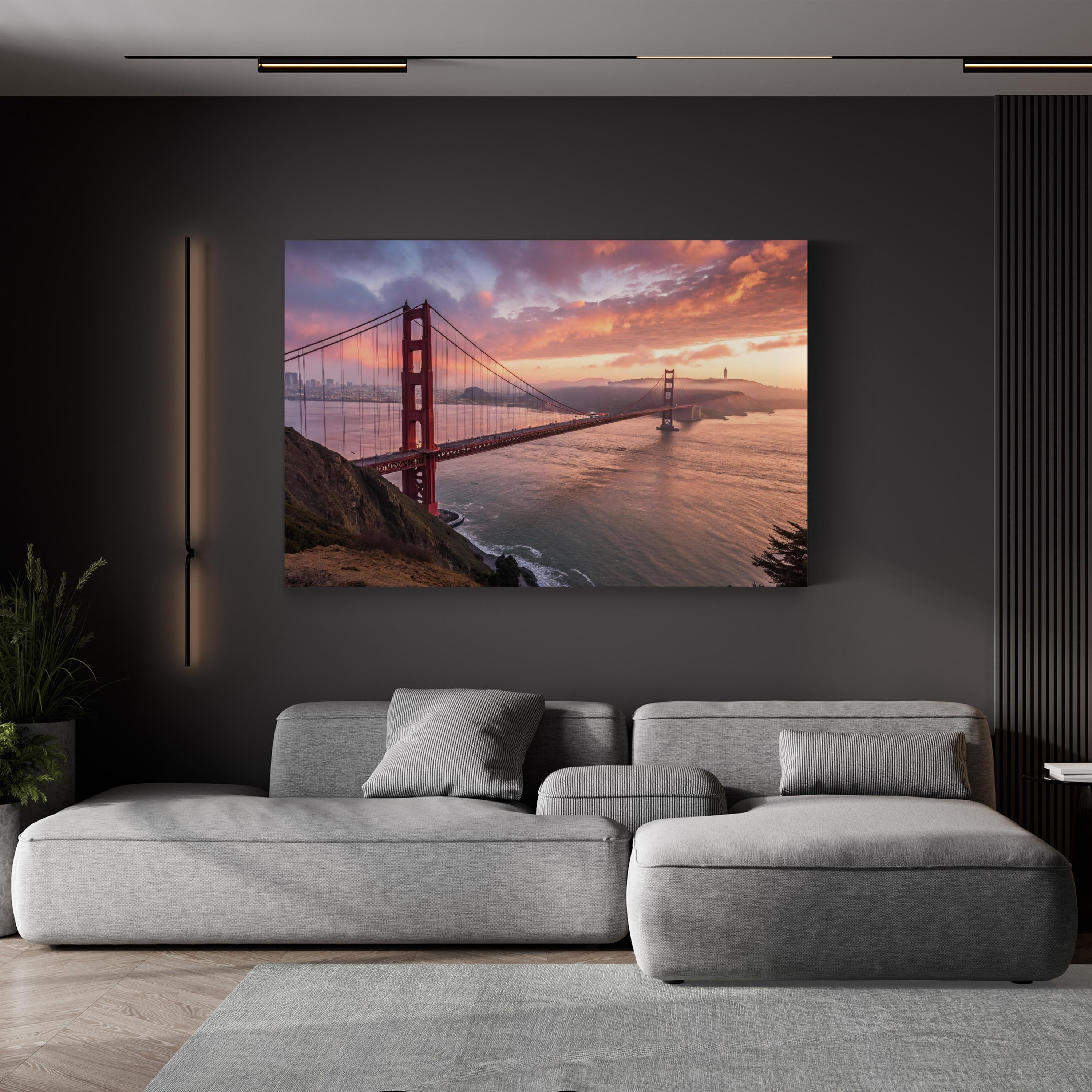 Golden Gate Bridge Morning Fog – Vintage Photography Wall Art | San Francisco Canvas Print