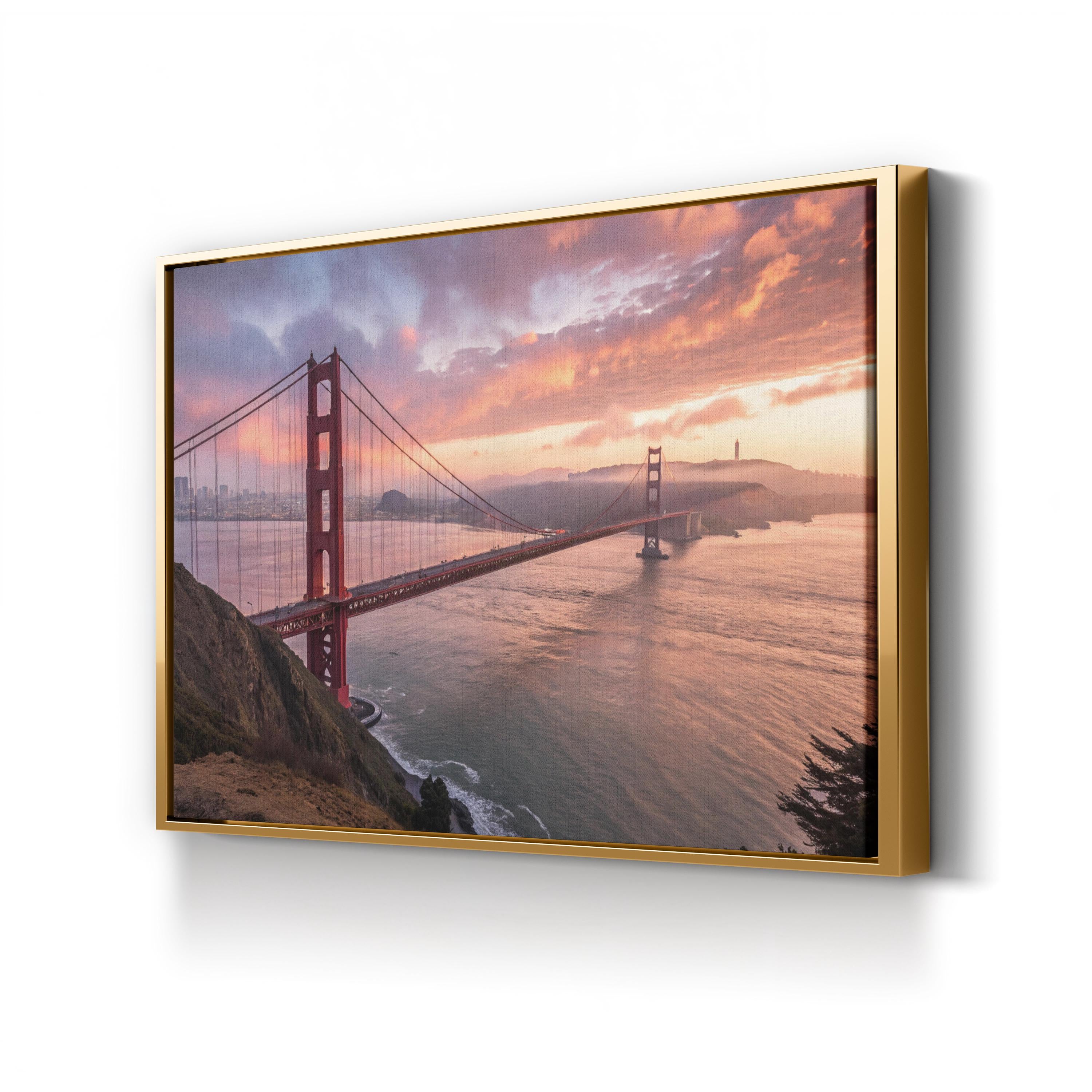 Golden Gate Bridge Morning Fog – Vintage Photography Wall Art | San Francisco Canvas Print