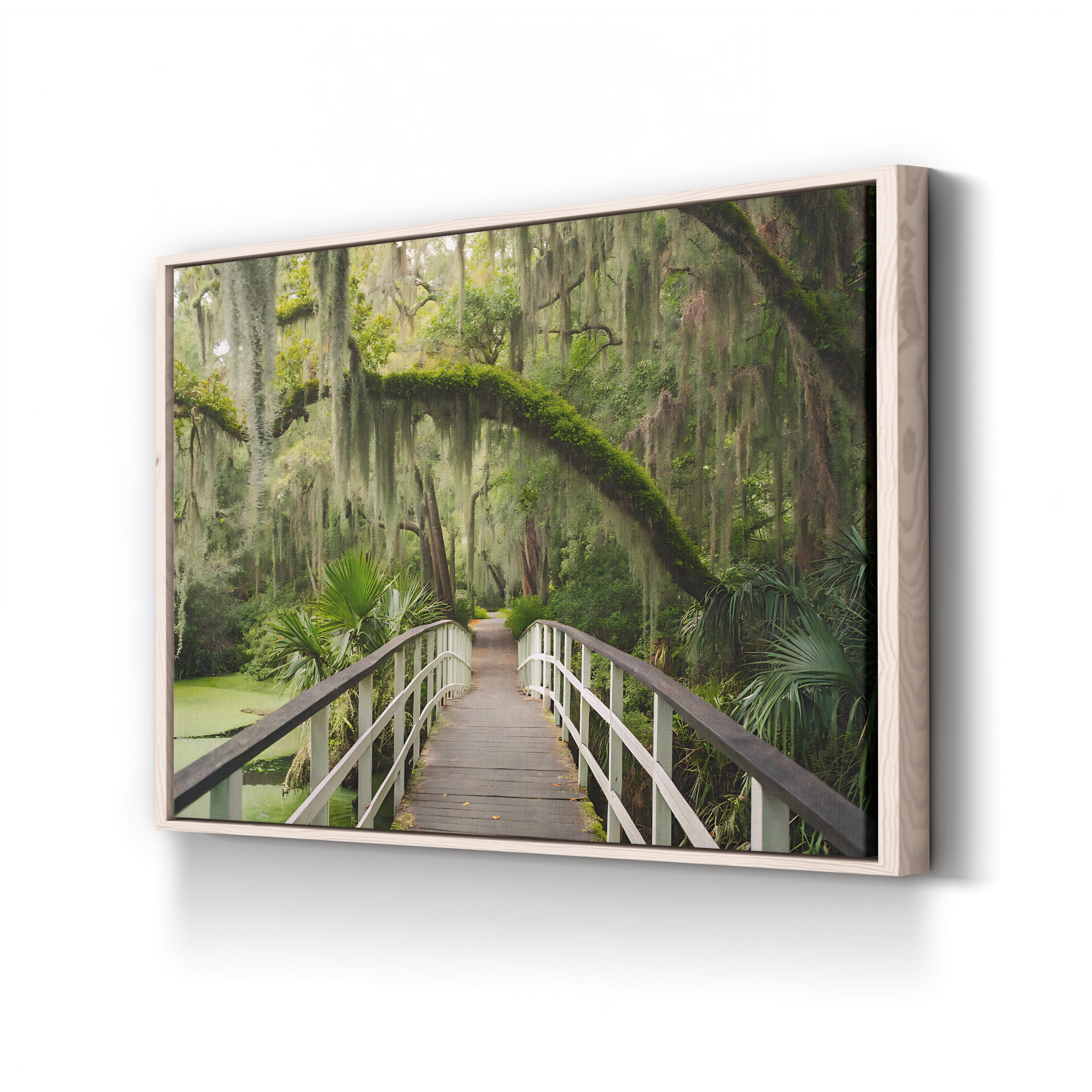 Mossy Bridge Woodland Creek – Vintage Photography Wall Art | Southern Landscape Canvas Print