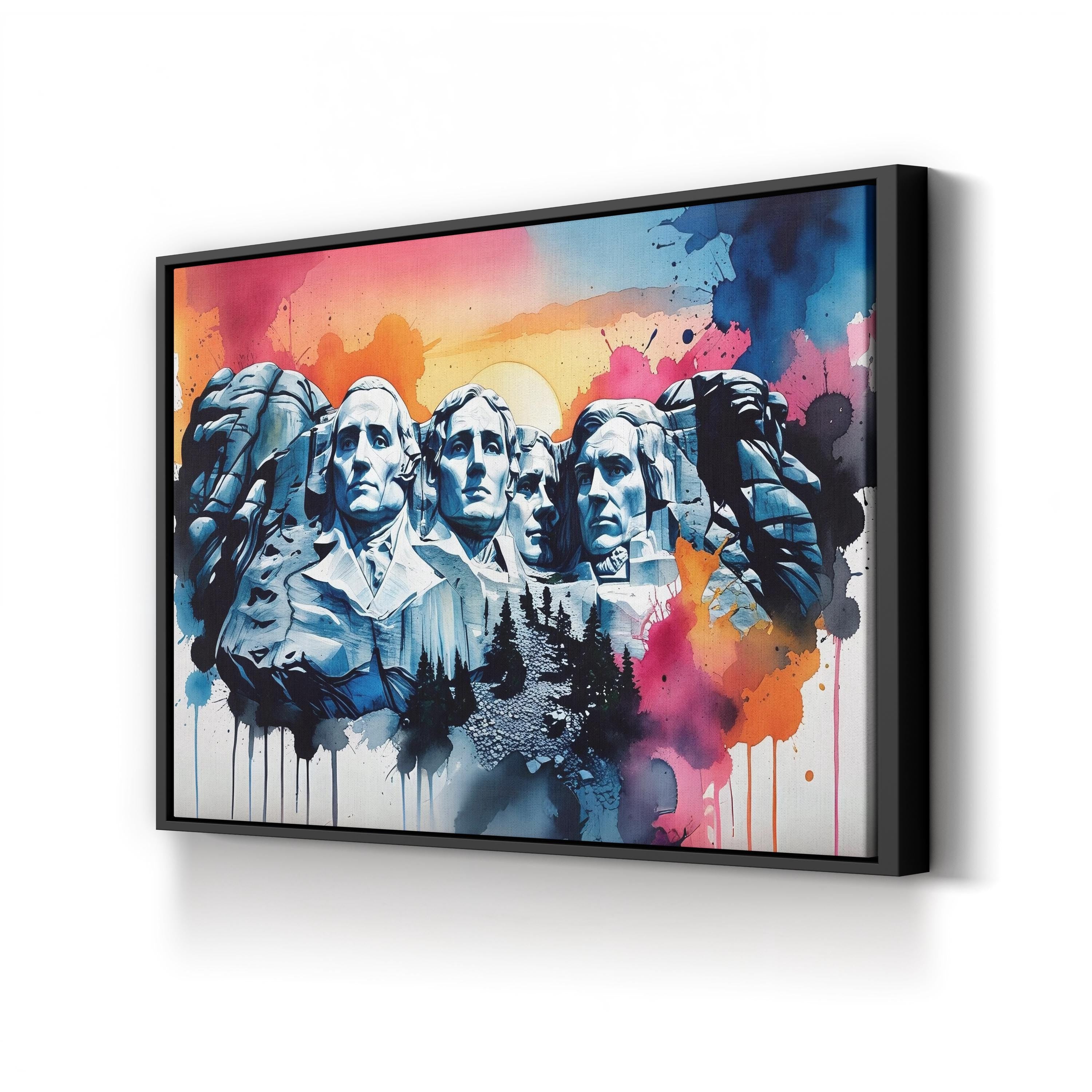 Mount Rushmore Landmark – Period Illustration Wall Art | American Canvas Print