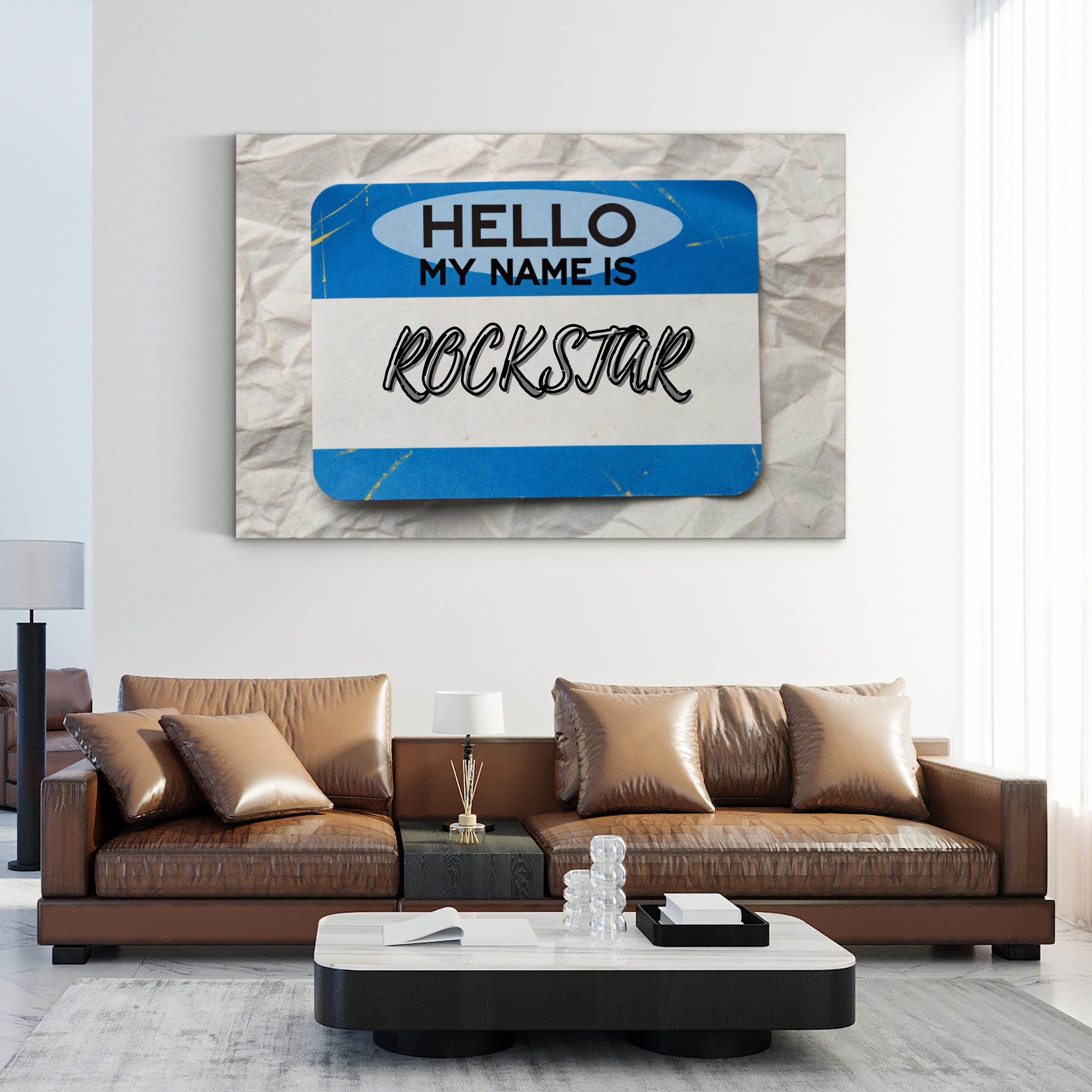 Rockstar Graffiti Typography – Period Illustration Wall Art | Urban Music Canvas Print