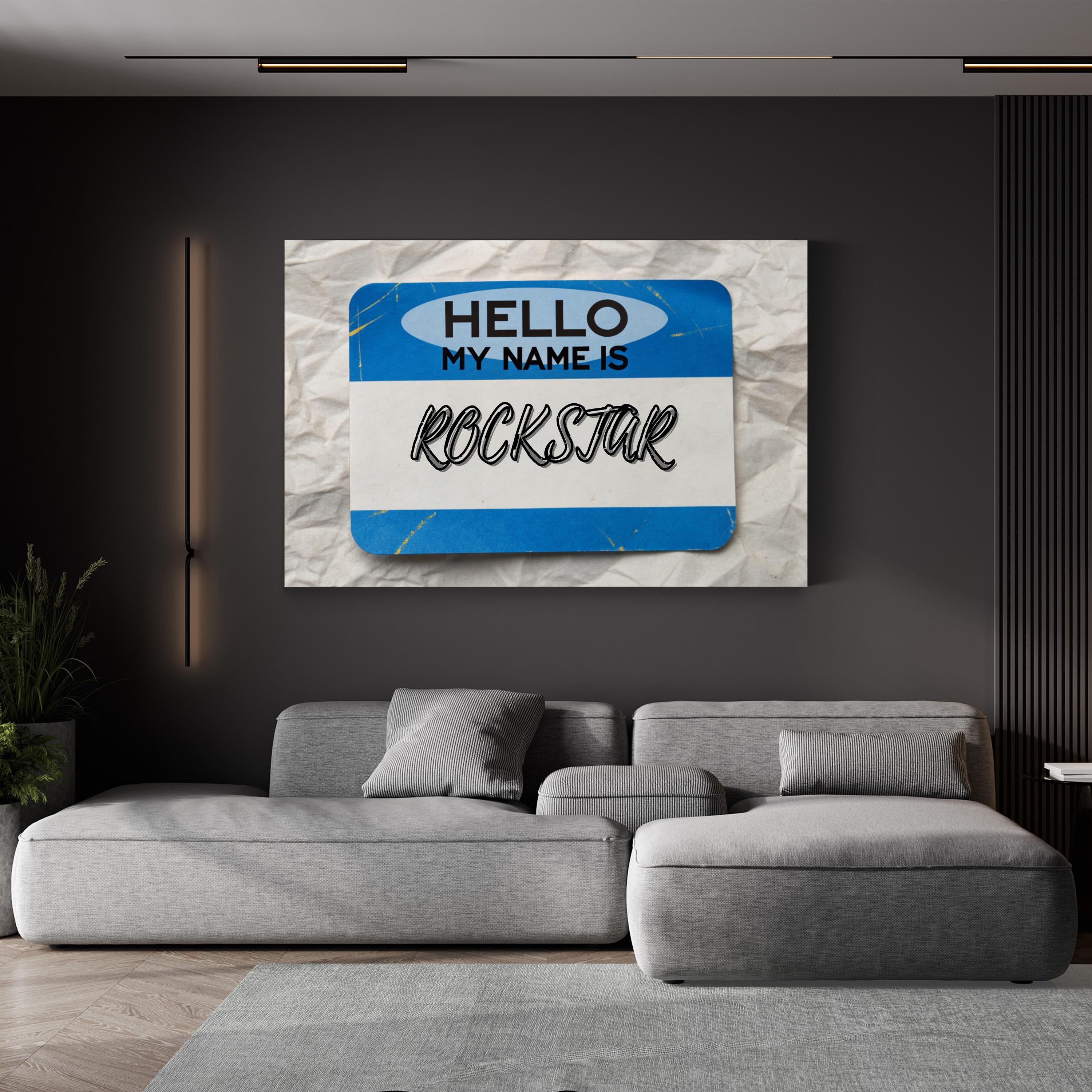 Rockstar Graffiti Typography – Period Illustration Wall Art | Urban Music Canvas Print