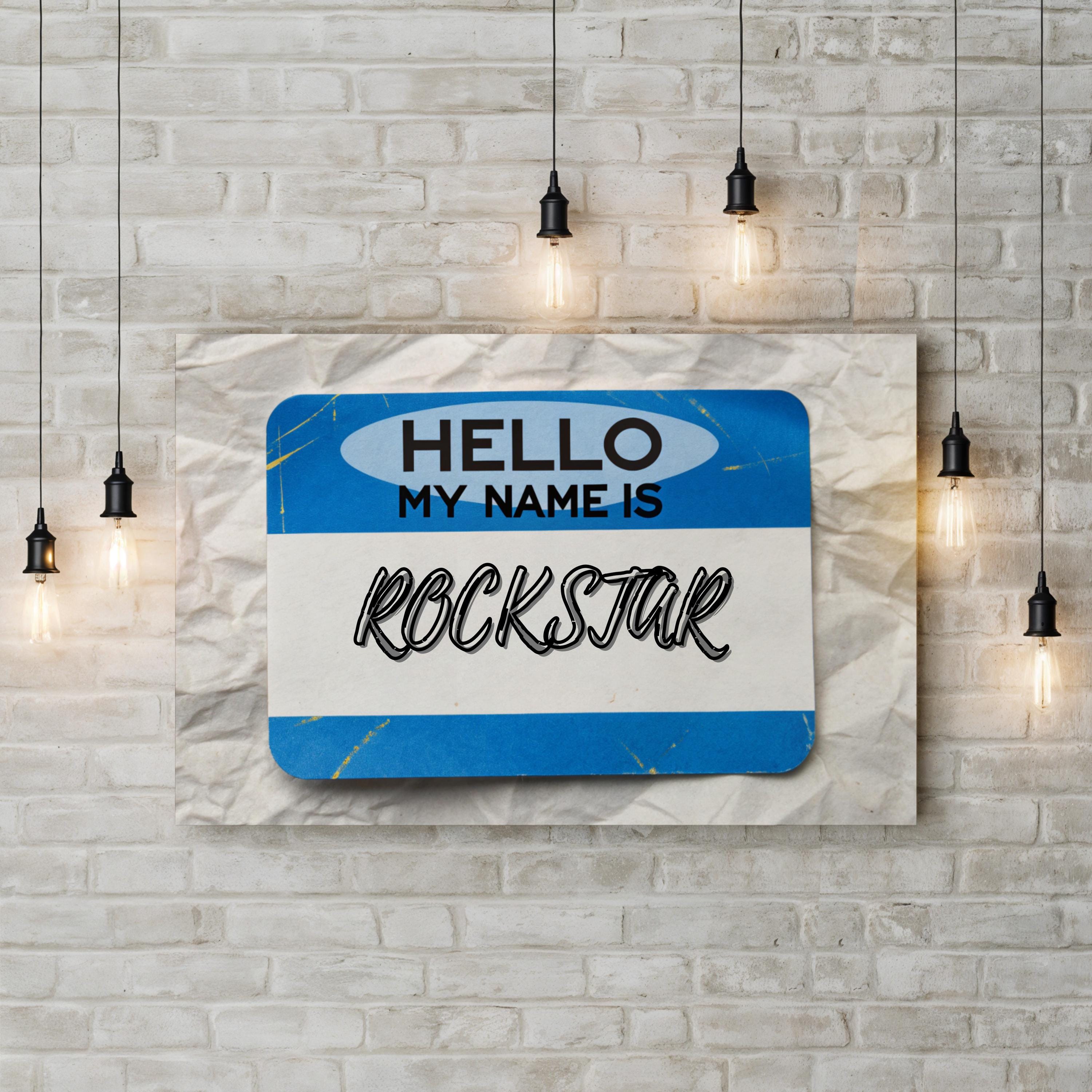 Rockstar Graffiti Typography – Period Illustration Wall Art | Urban Music Canvas Print