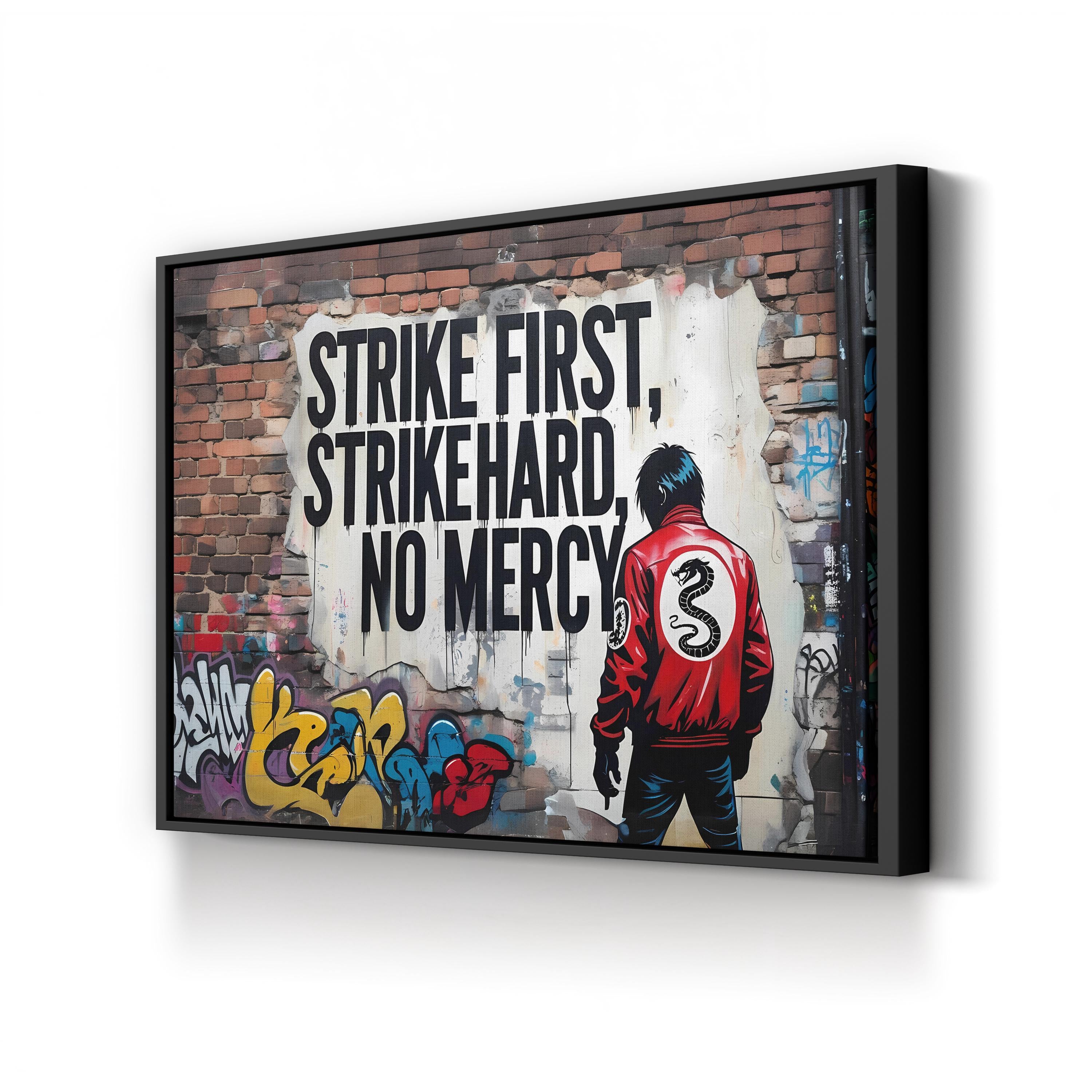 Cobra Kai Graffiti "No Mercy" Motivational Quote Wall Art
