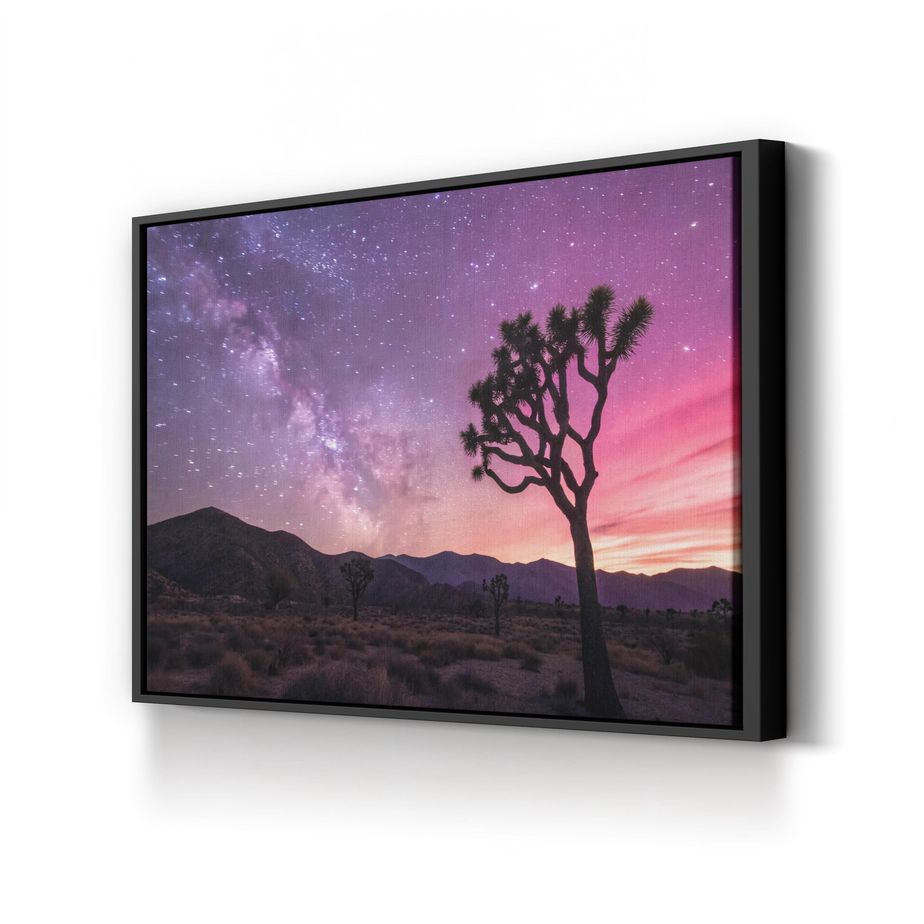 Northern Lights Joshua Tree – Vintage Photography Wall Art | Desert Night Canvas Print