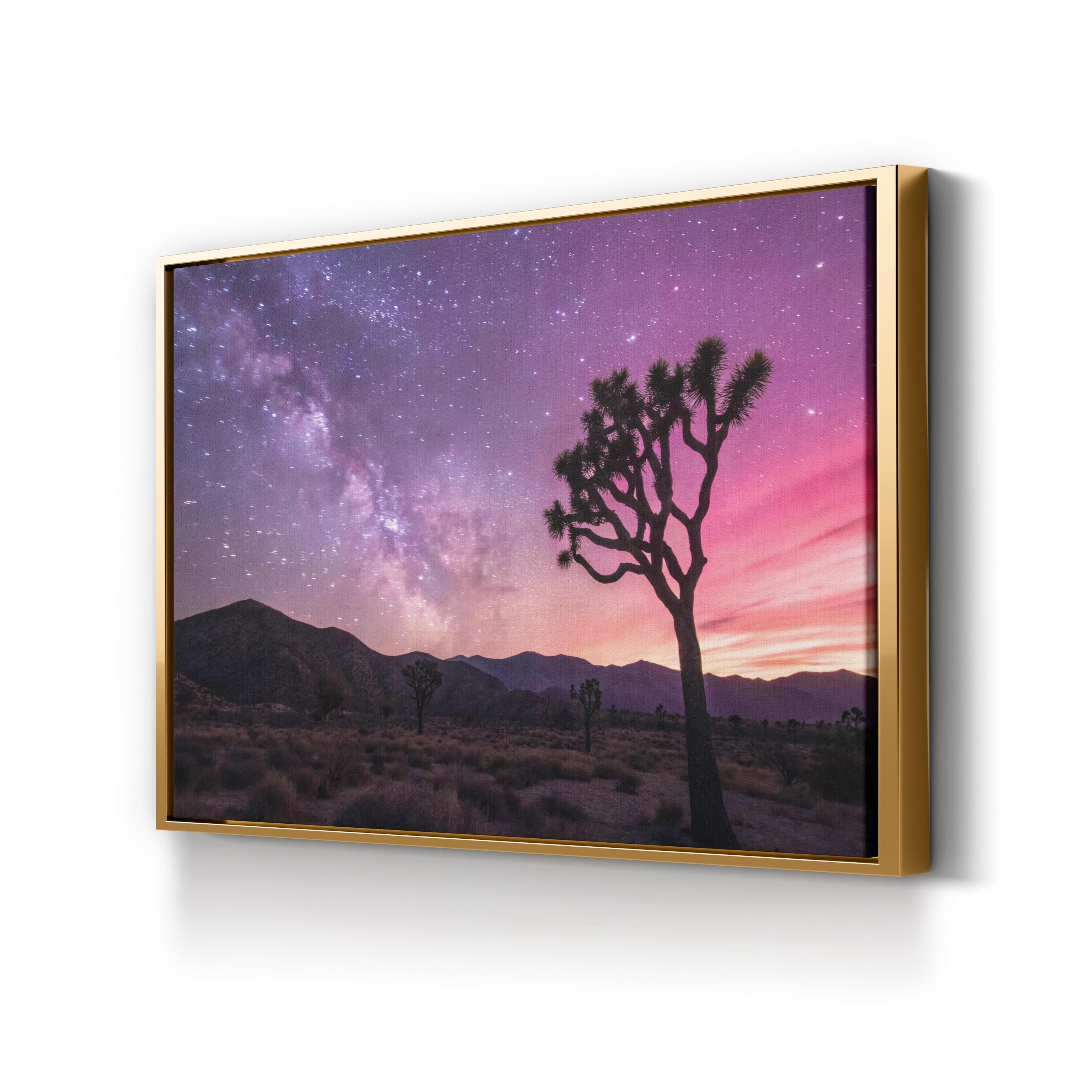Northern Lights Joshua Tree – Vintage Photography Wall Art | Desert Night Canvas Print