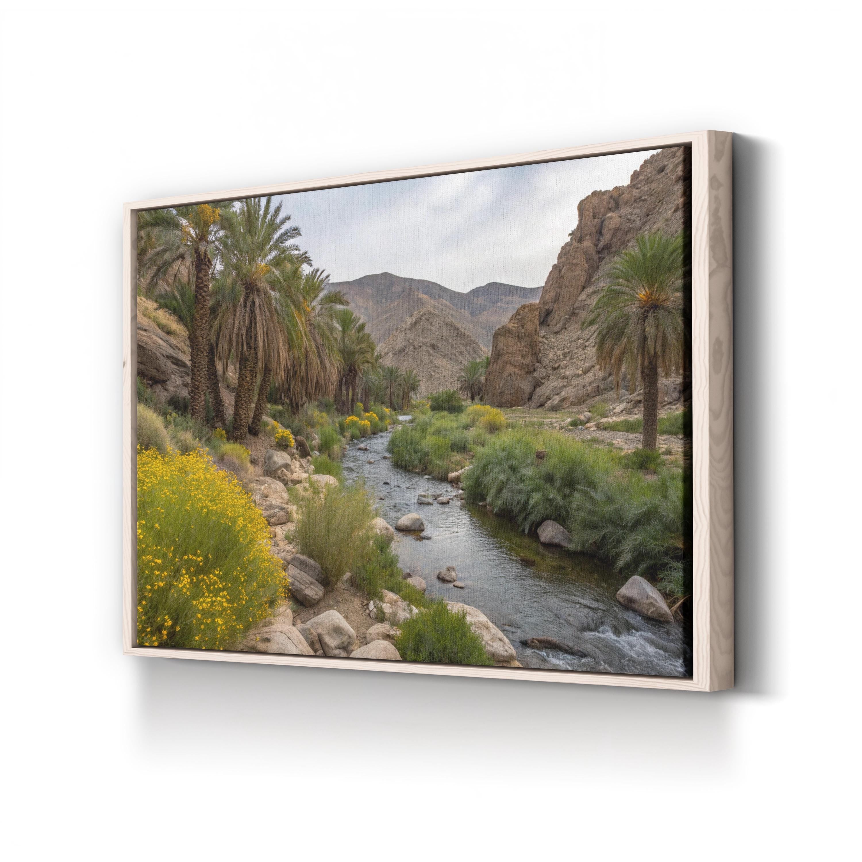 Indian Canyons Oasis — Palm Springs, California Desert Mountain Canvas Wall Art