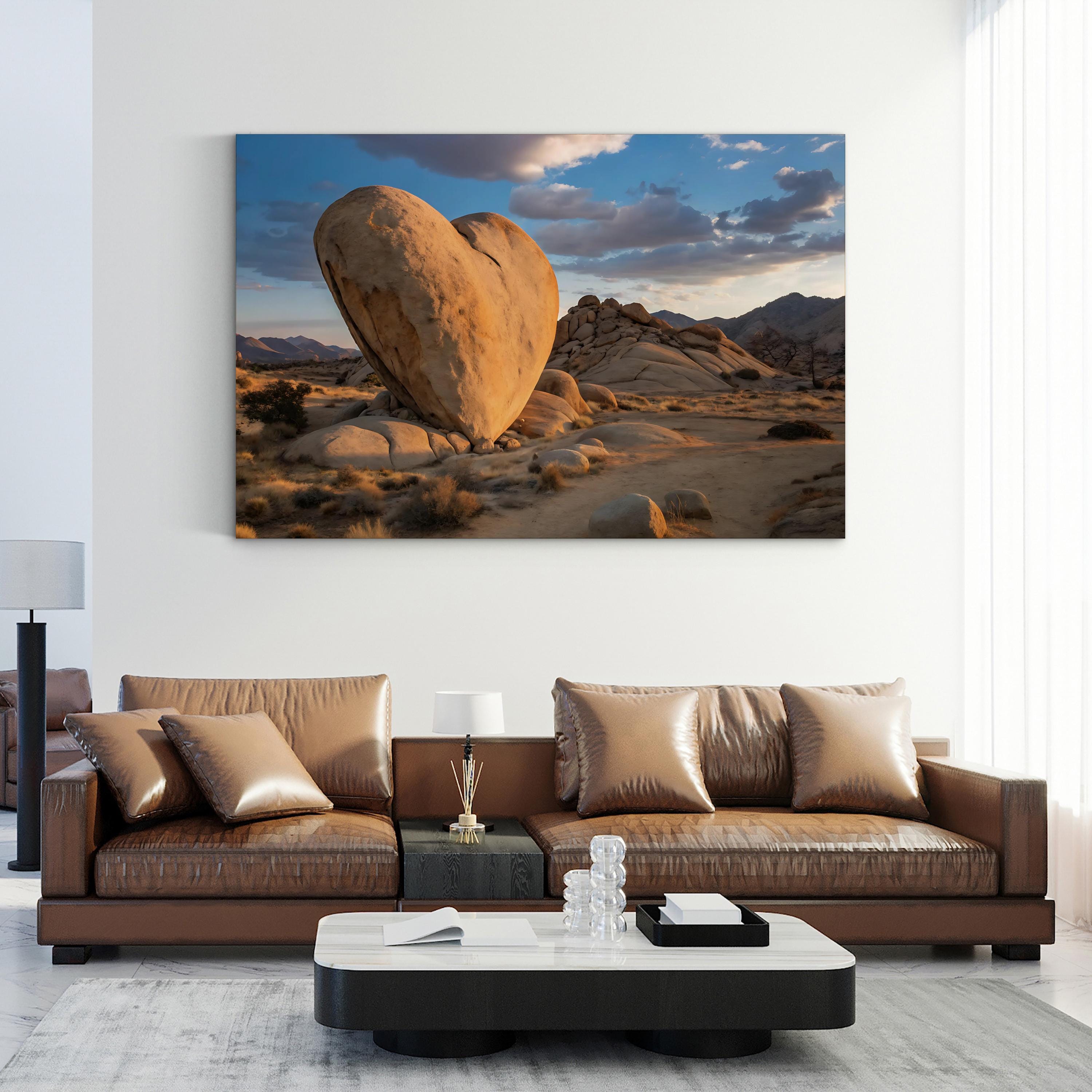 Heart Rocks Desert – Vintage Photography Wall Art | Southwestern Landscape Canvas Print