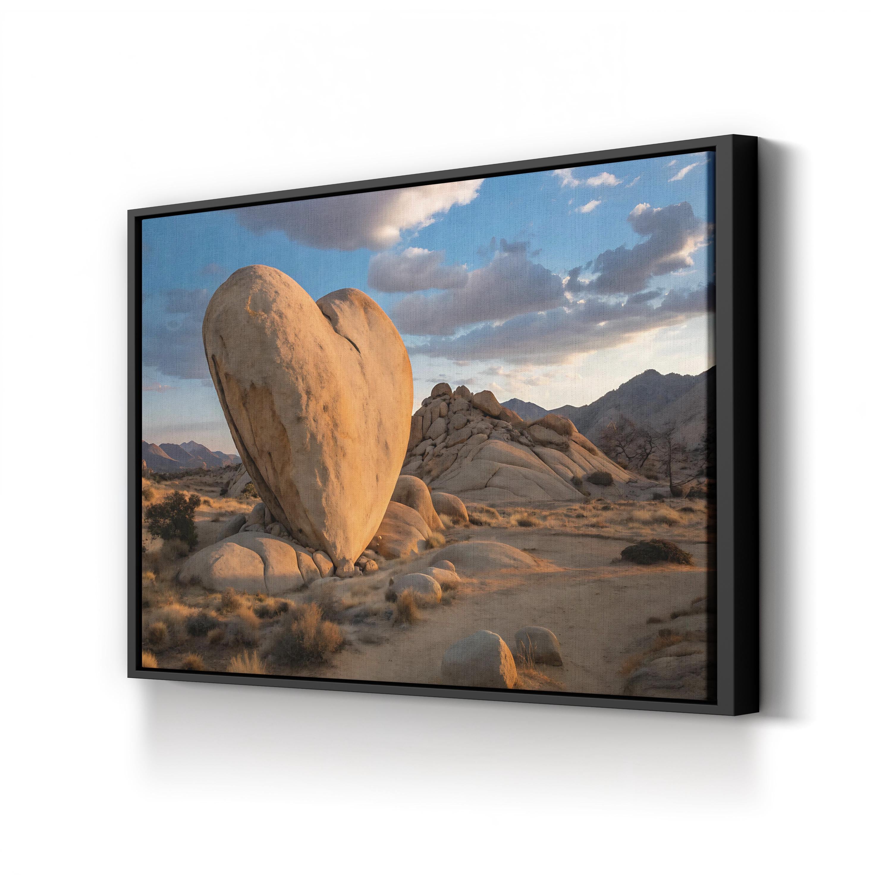Heart Rocks Desert – Vintage Photography Wall Art | Southwestern Landscape Canvas Print