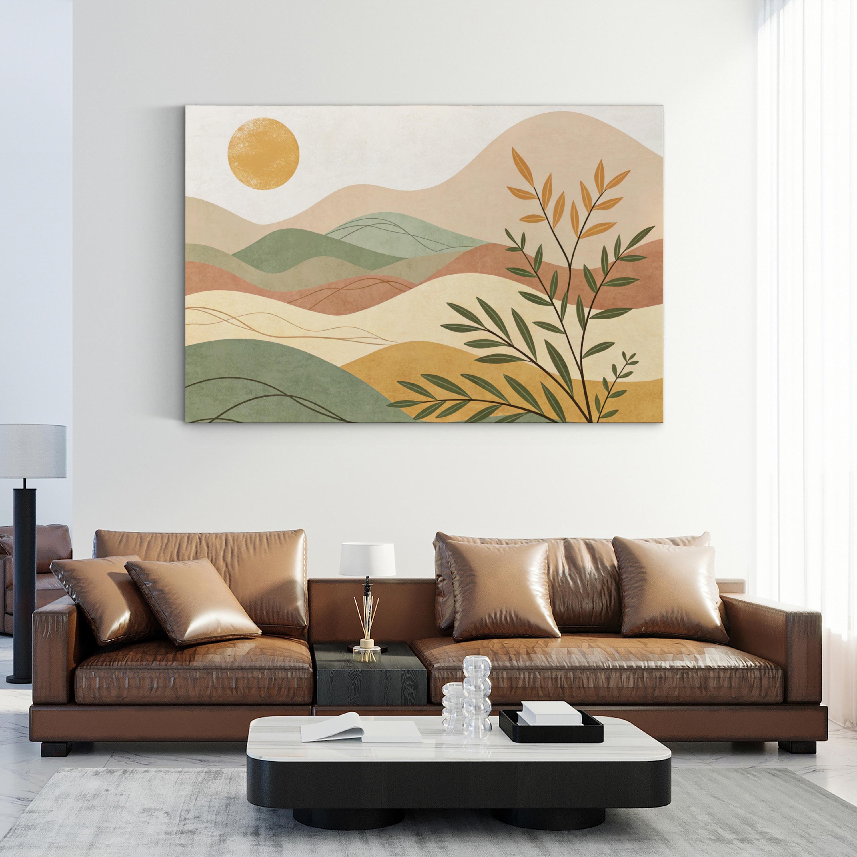 Boho Sunscape Canvas Print: Abstract Landscape Wall Art