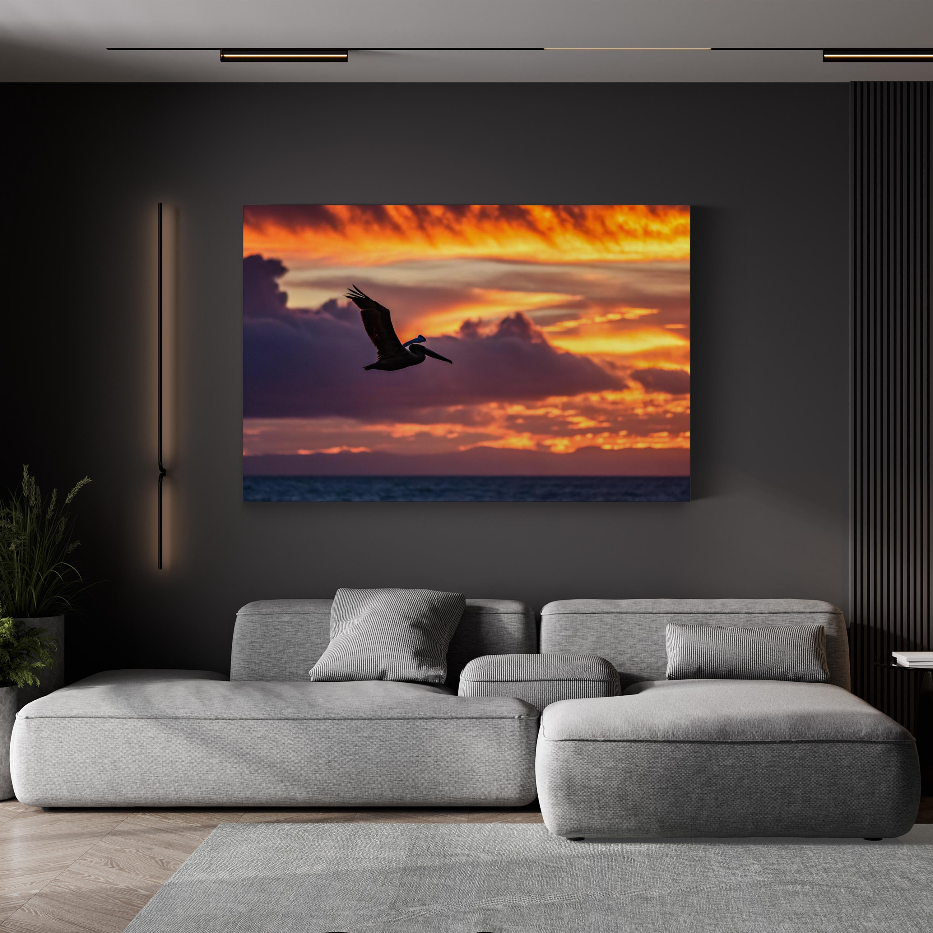 Pelican Dive Wall Art | Coastal Wildlife Photography Canvas Print