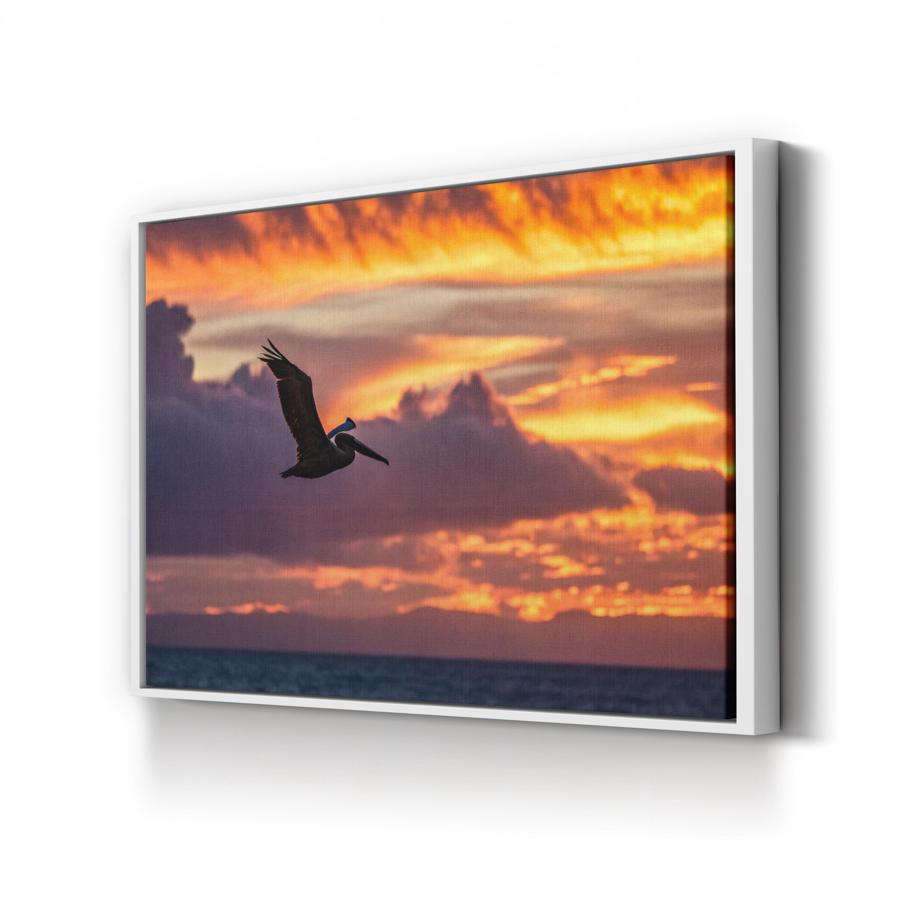 Pelican Dive Wall Art | Coastal Wildlife Photography Canvas Print