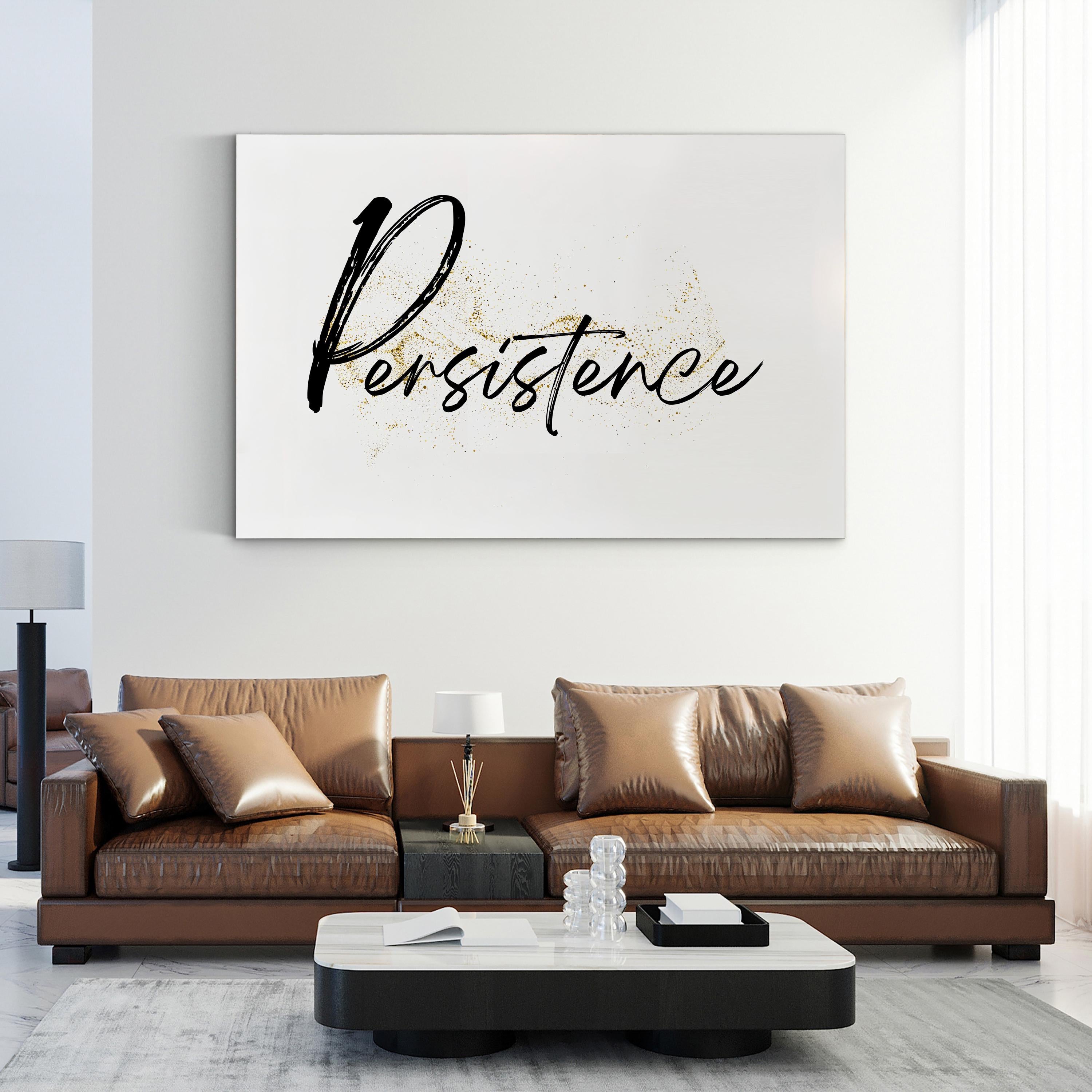 Persistence: Elegant Gold Typography Motivational Wall Art