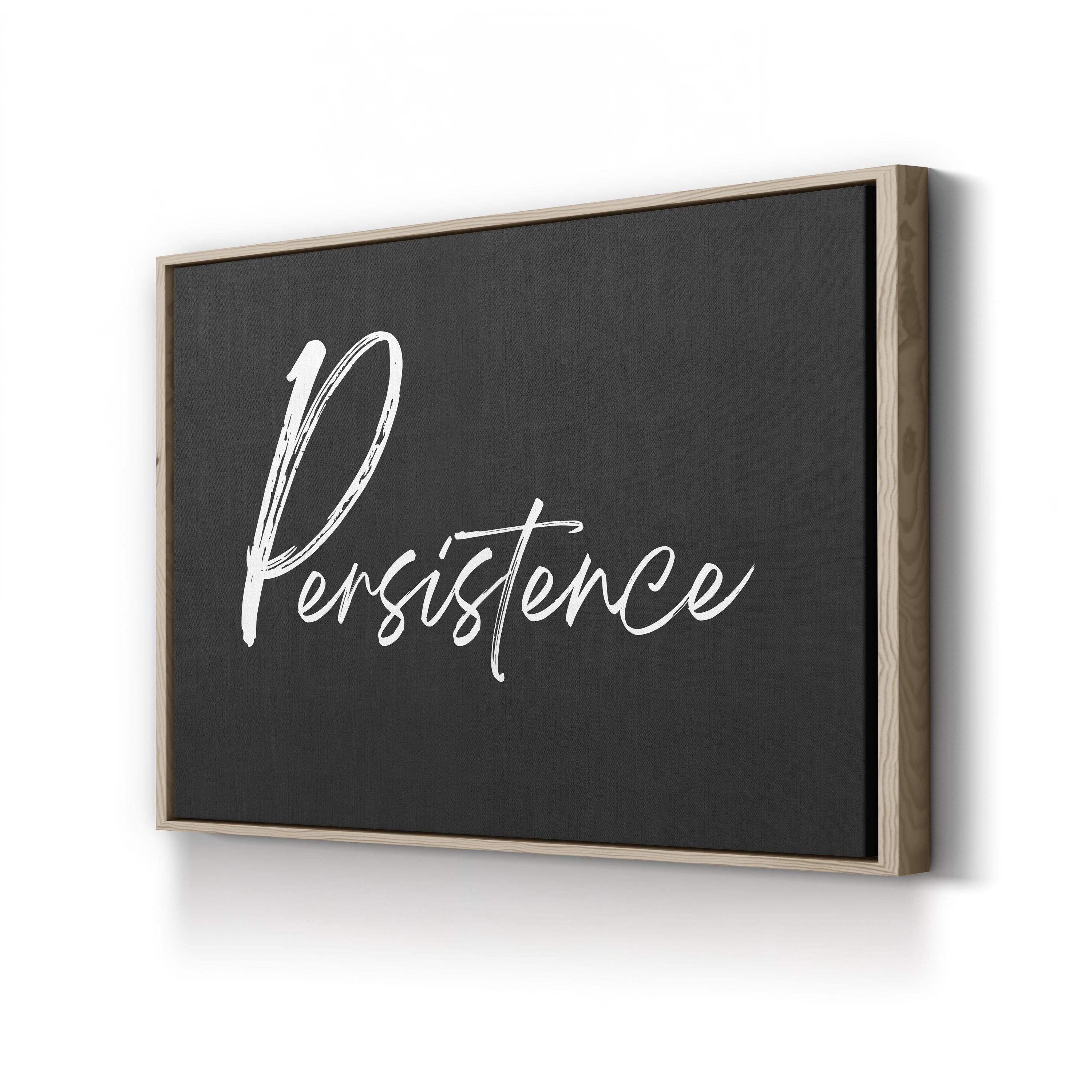 Persistence Silver Script Typography – Typographic Wall Art | Motivational Canvas Print