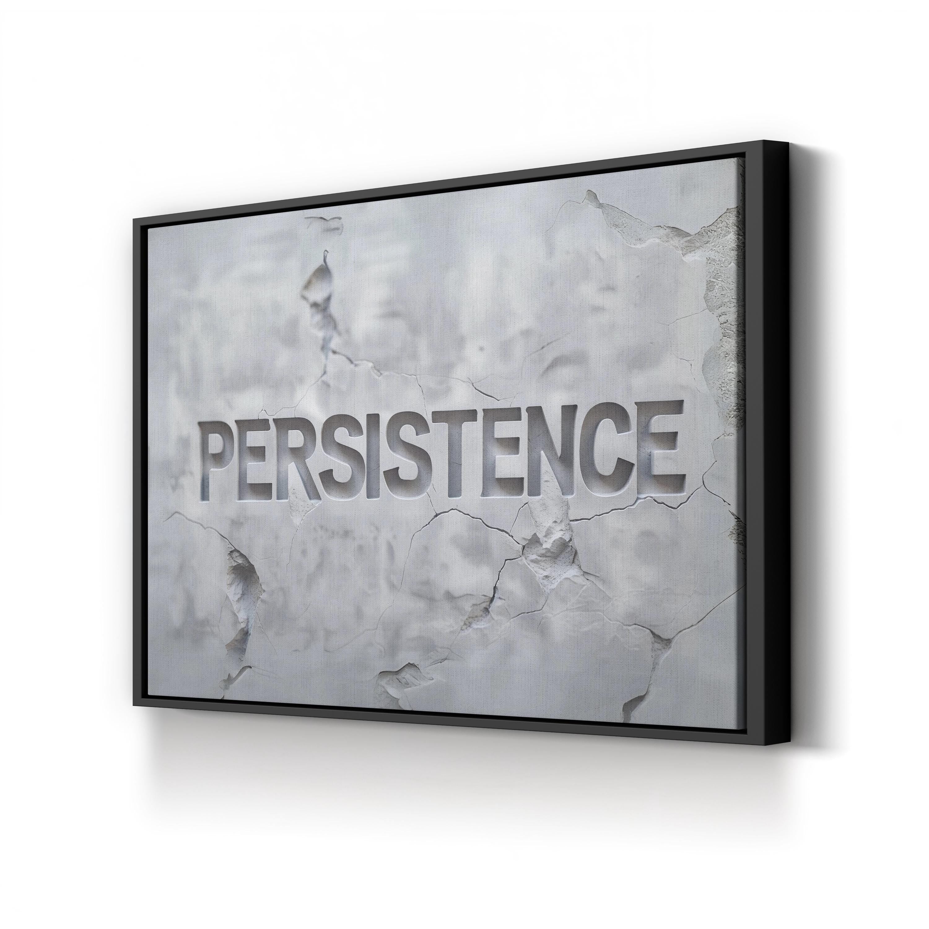 Persistence Stone Typography – Typographic Wall Art | Inspirational Canvas Print