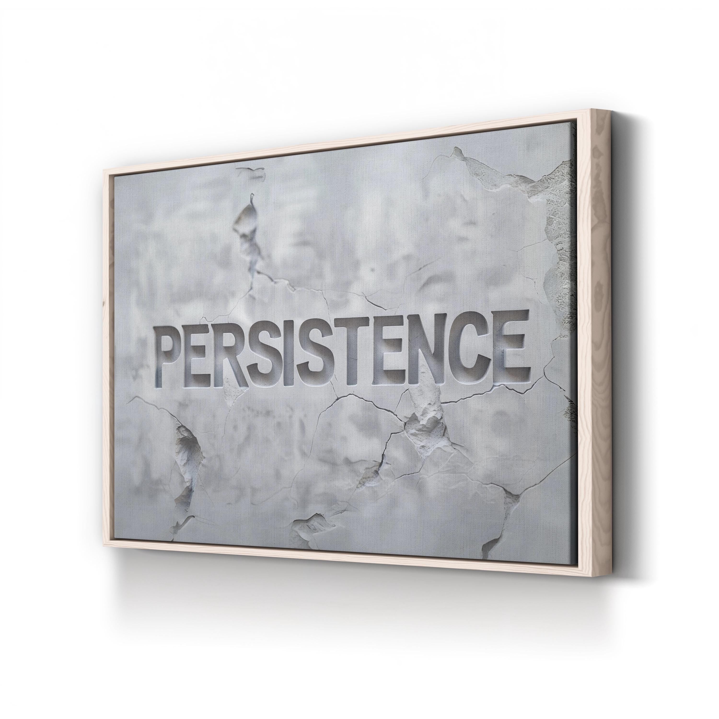 Persistence Stone Typography – Typographic Wall Art | Inspirational Canvas Print