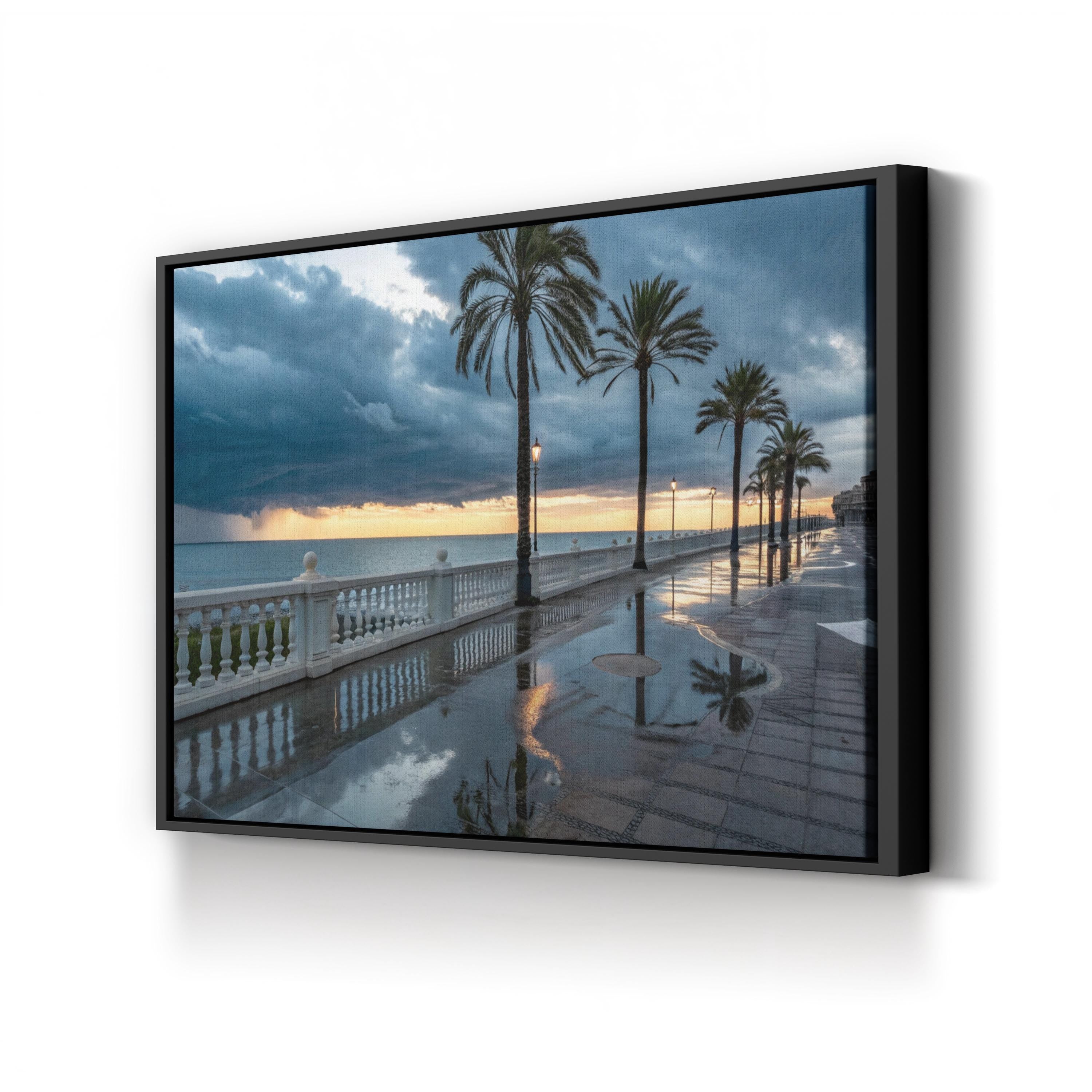 Pier Reflections at Dusk – Vintage Photography Wall Art | Coastal Ocean Canvas Print