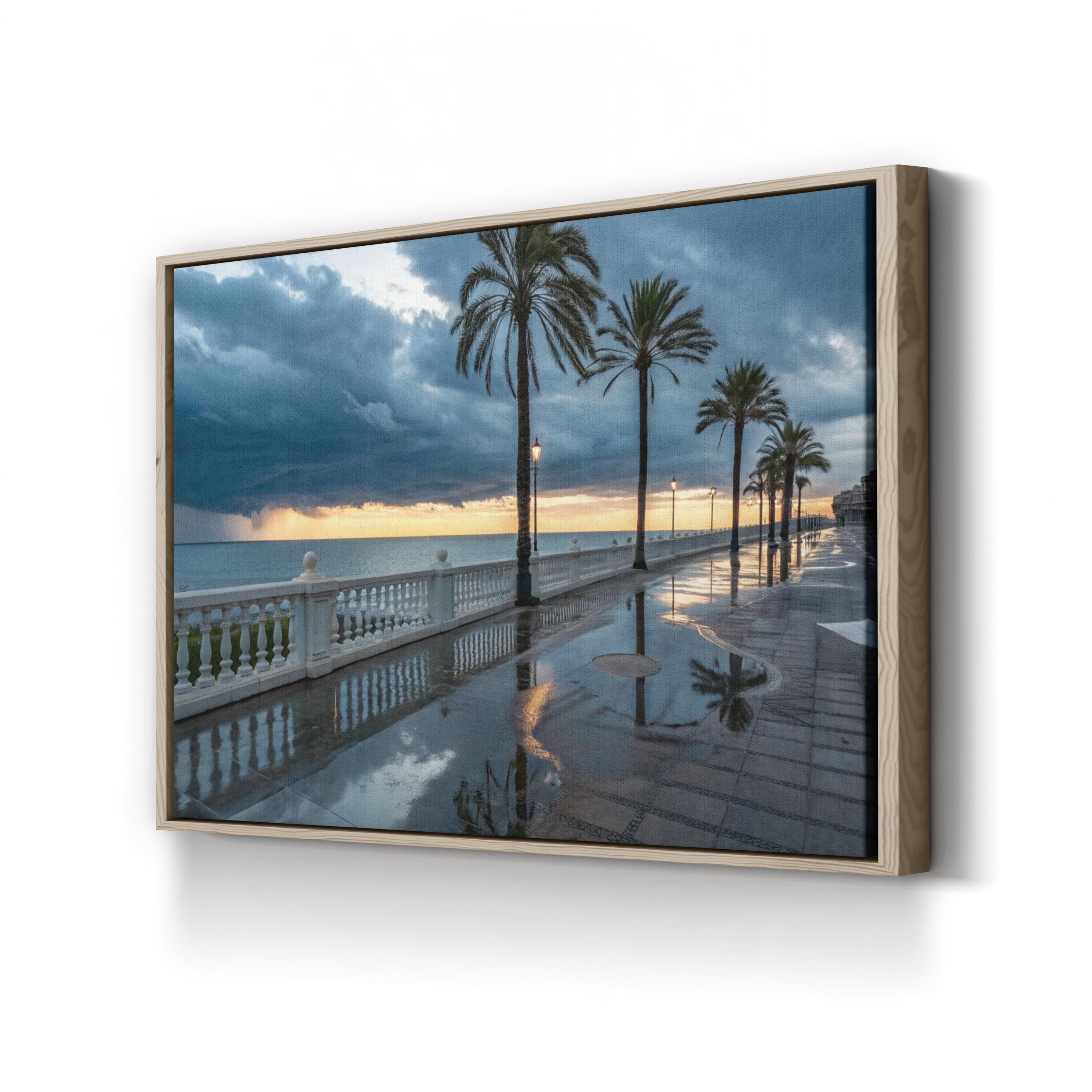 Pier Reflections at Dusk – Vintage Photography Wall Art | Coastal Ocean Canvas Print