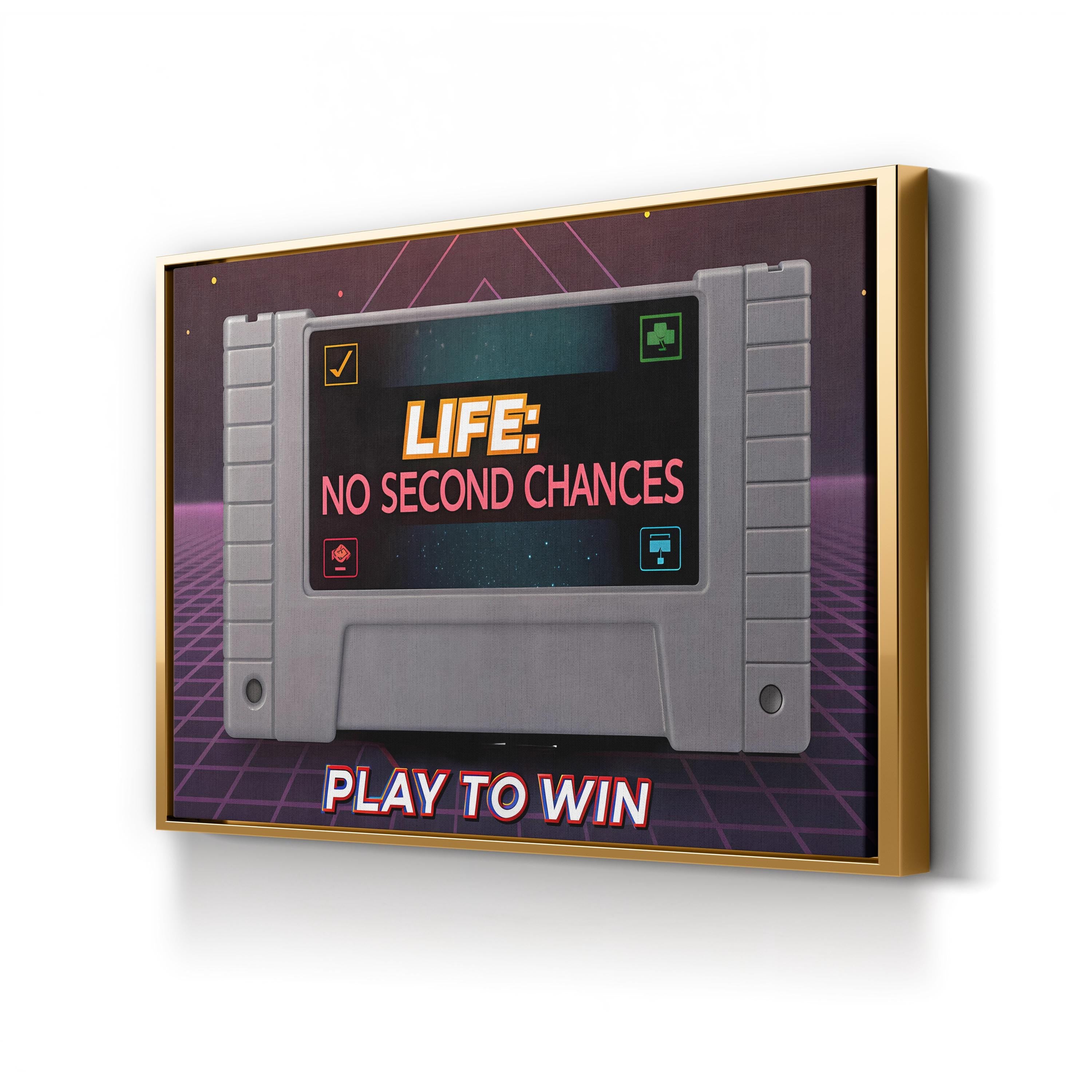 Retro Gaming Canvas Print | Play to Win Motivational Wall Art