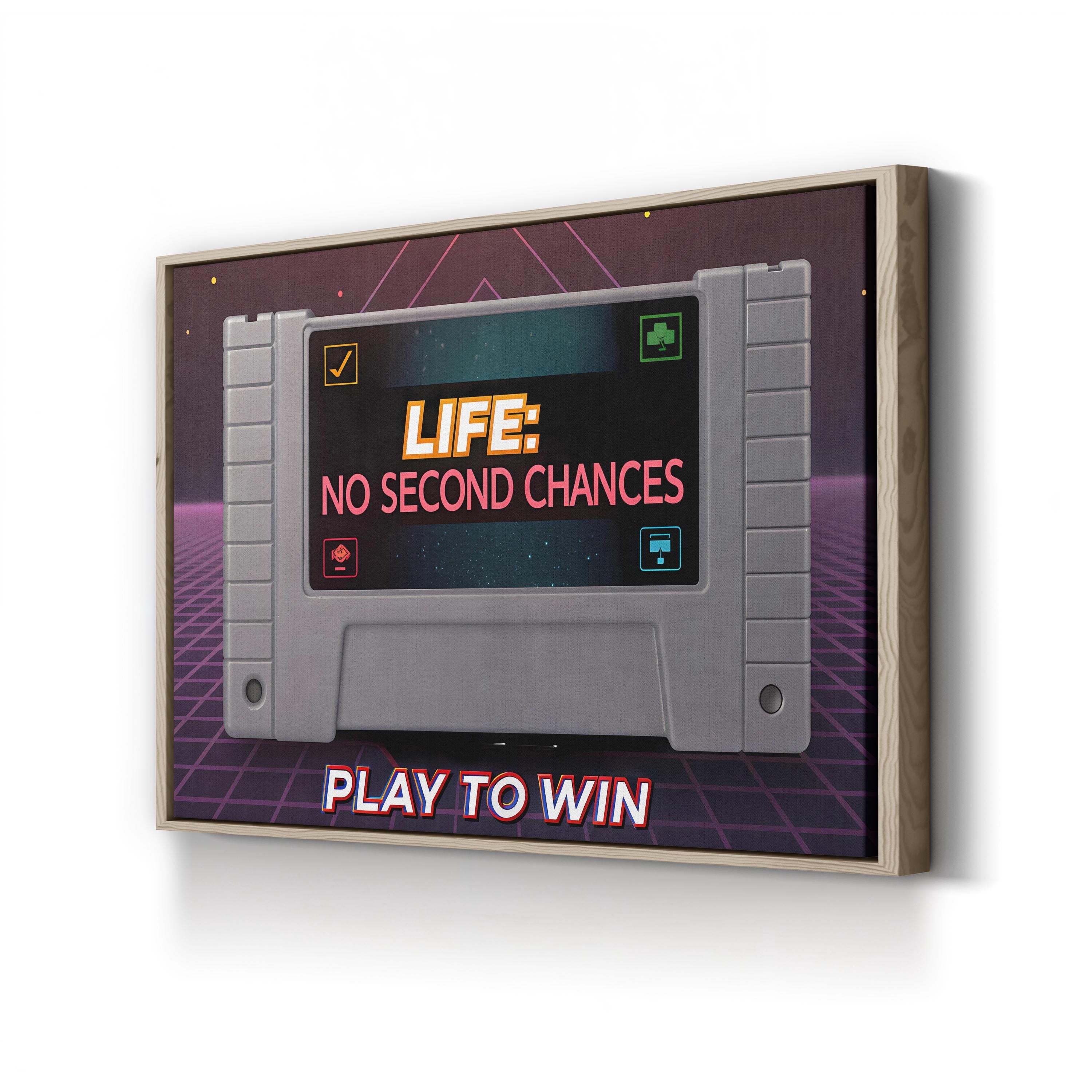 Retro Gaming Canvas Print | Play to Win Motivational Wall Art