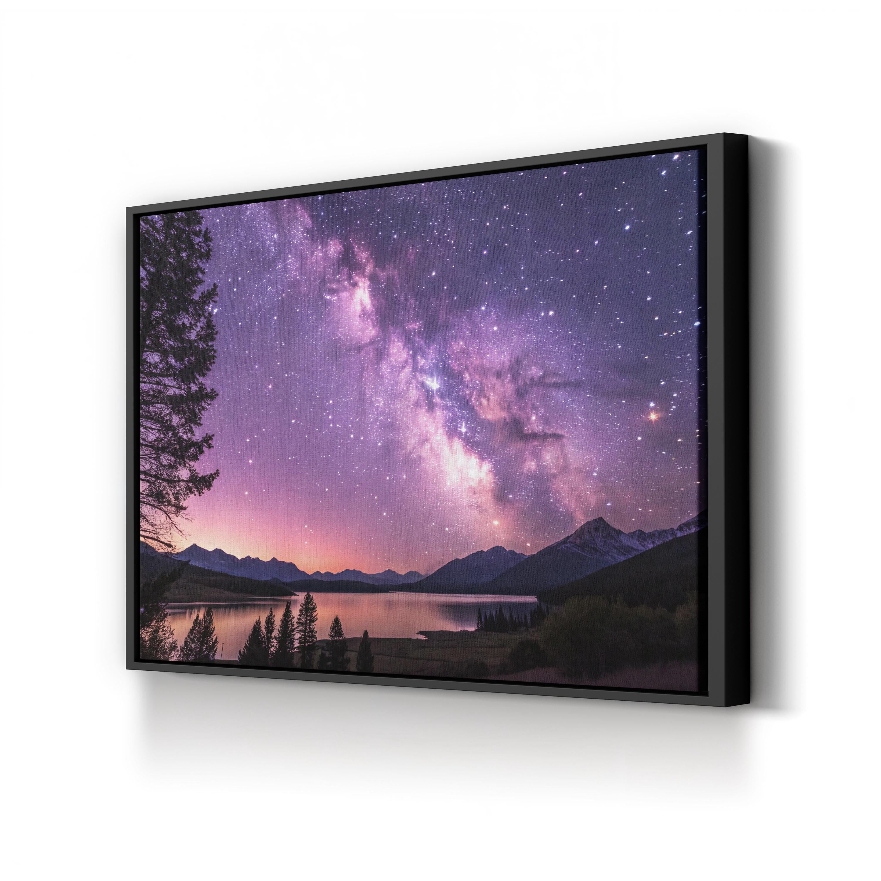Purple Milky Way Galaxy – Vintage Photography Wall Art | Cosmic Space Canvas Print