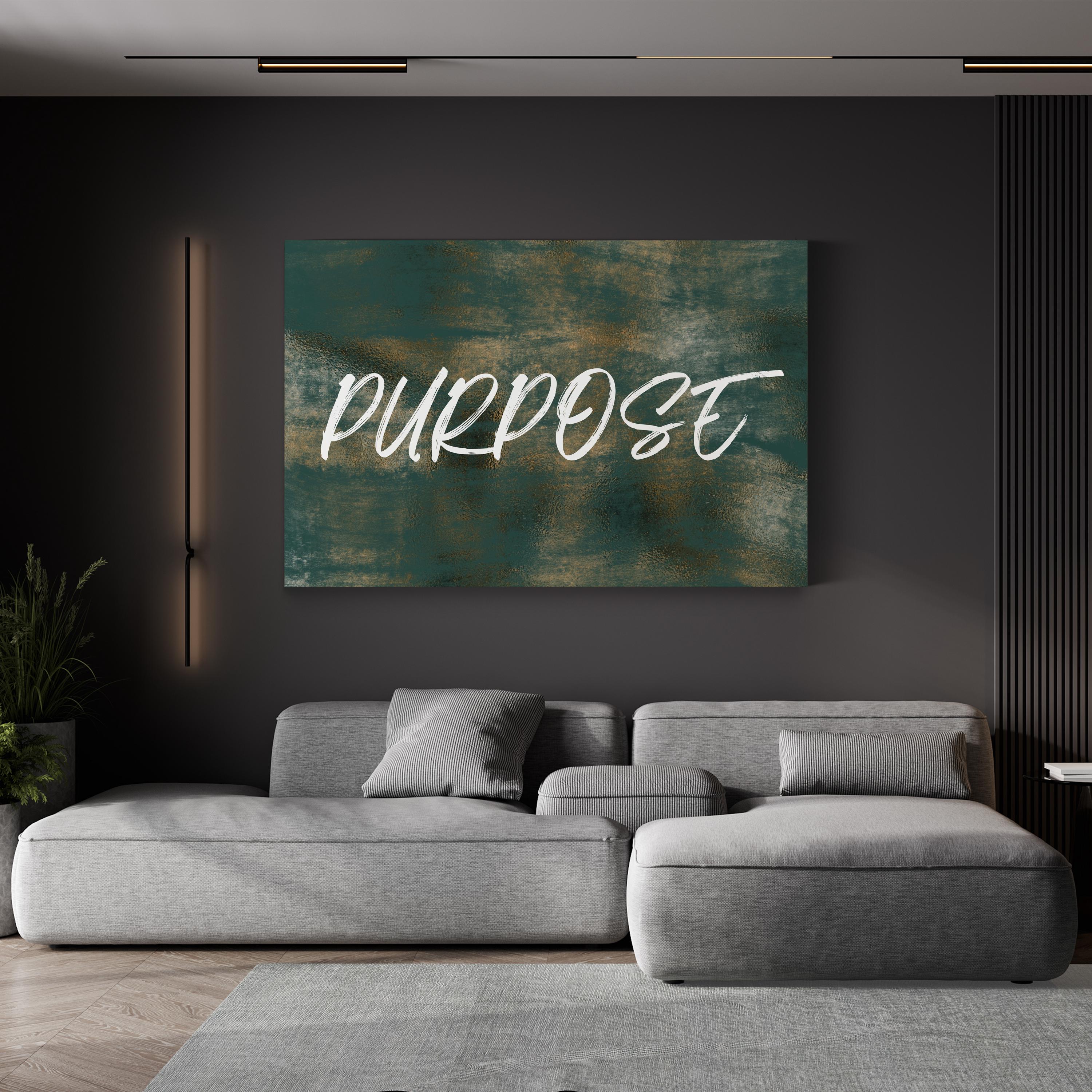 Green Motivational Typography "Purpose" Wall Art