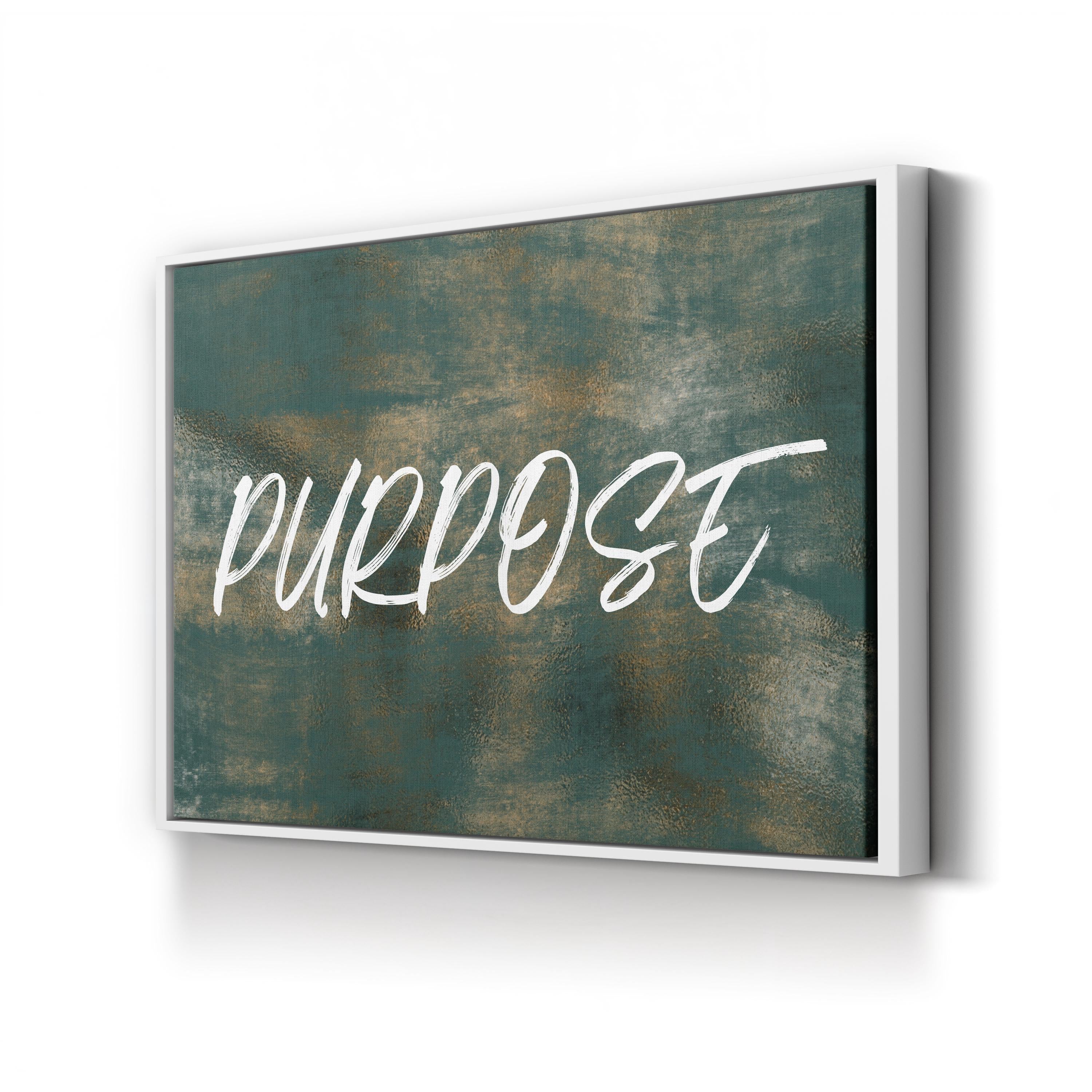 Green Motivational Typography "Purpose" Wall Art