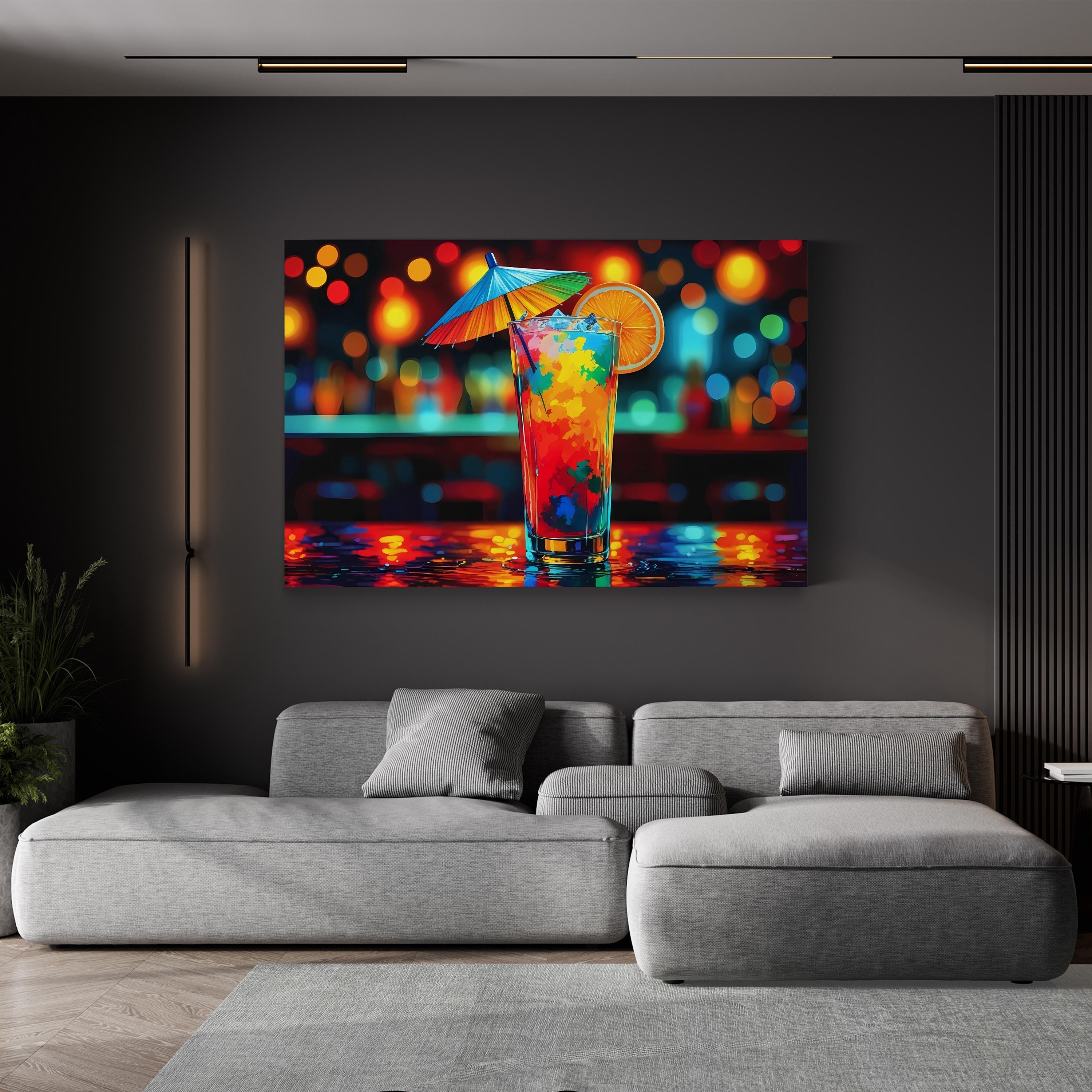 Rainbow Cocktail Drink – Color Photography Wall Art | Colorful Kitchen Canvas Print