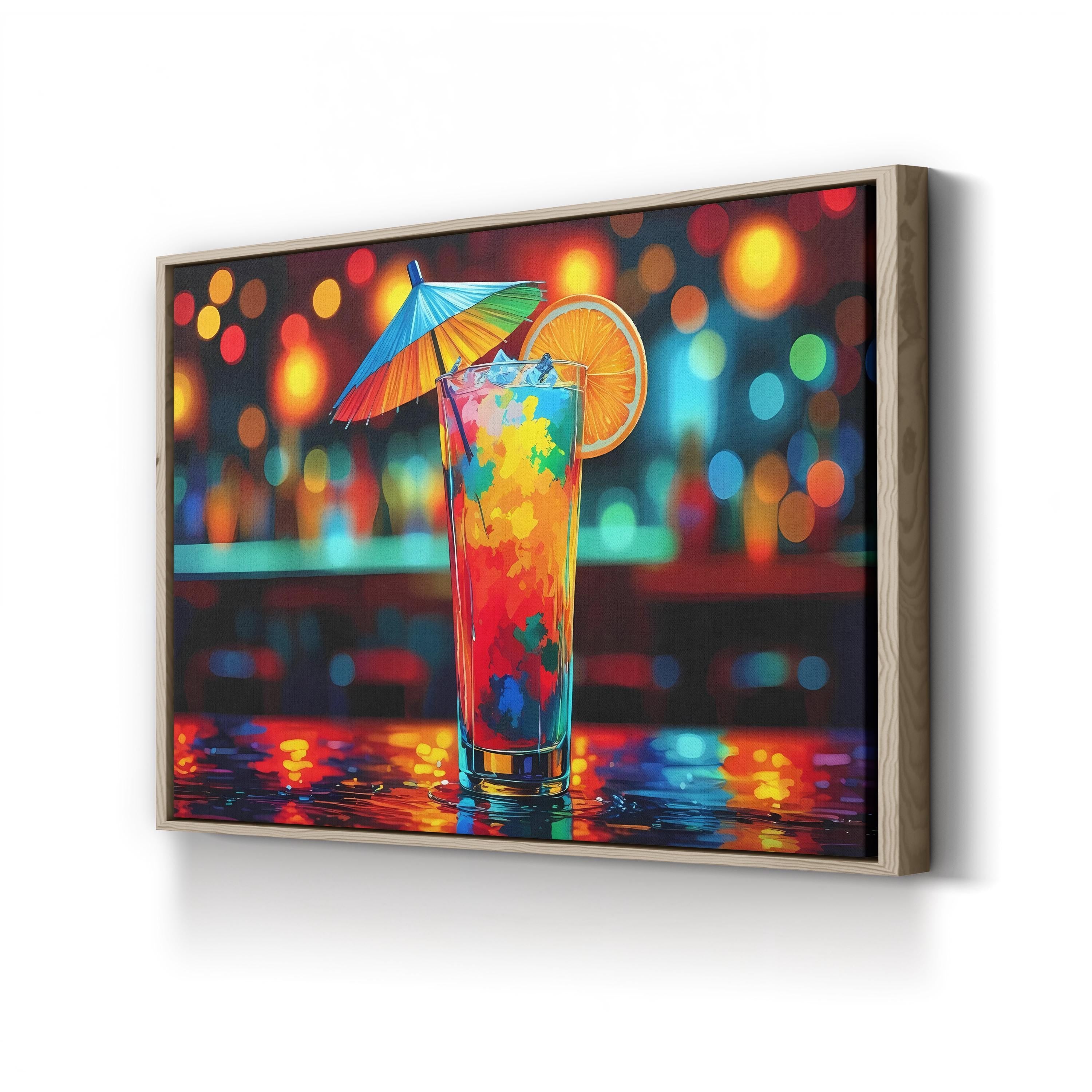 Rainbow Cocktail Drink – Color Photography Wall Art | Colorful Kitchen Canvas Print