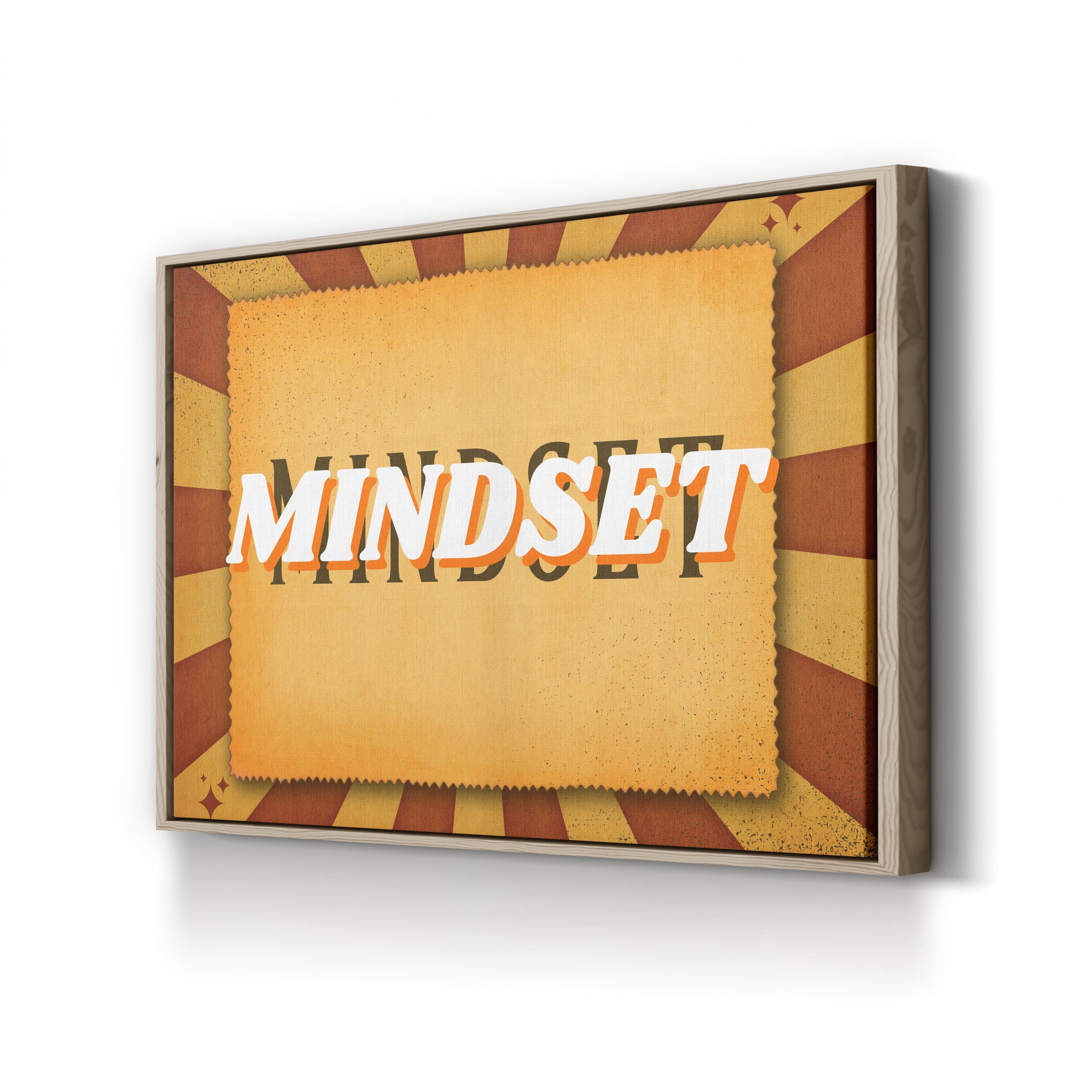 Retro Mindset Canvas Art | Typography Motivational Print
