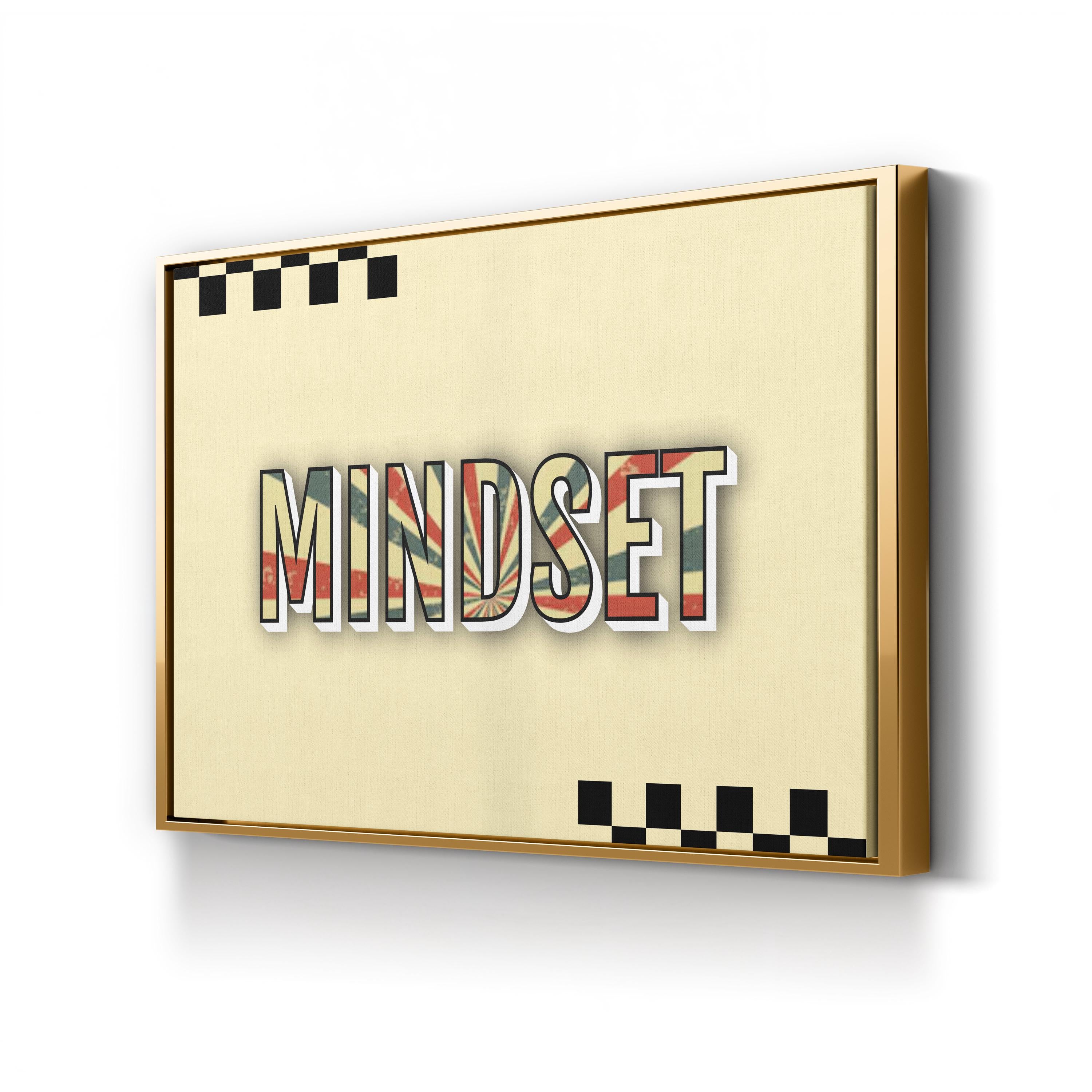 Retro Mindset Canvas Art | Motivational Quote Typography Wall Print