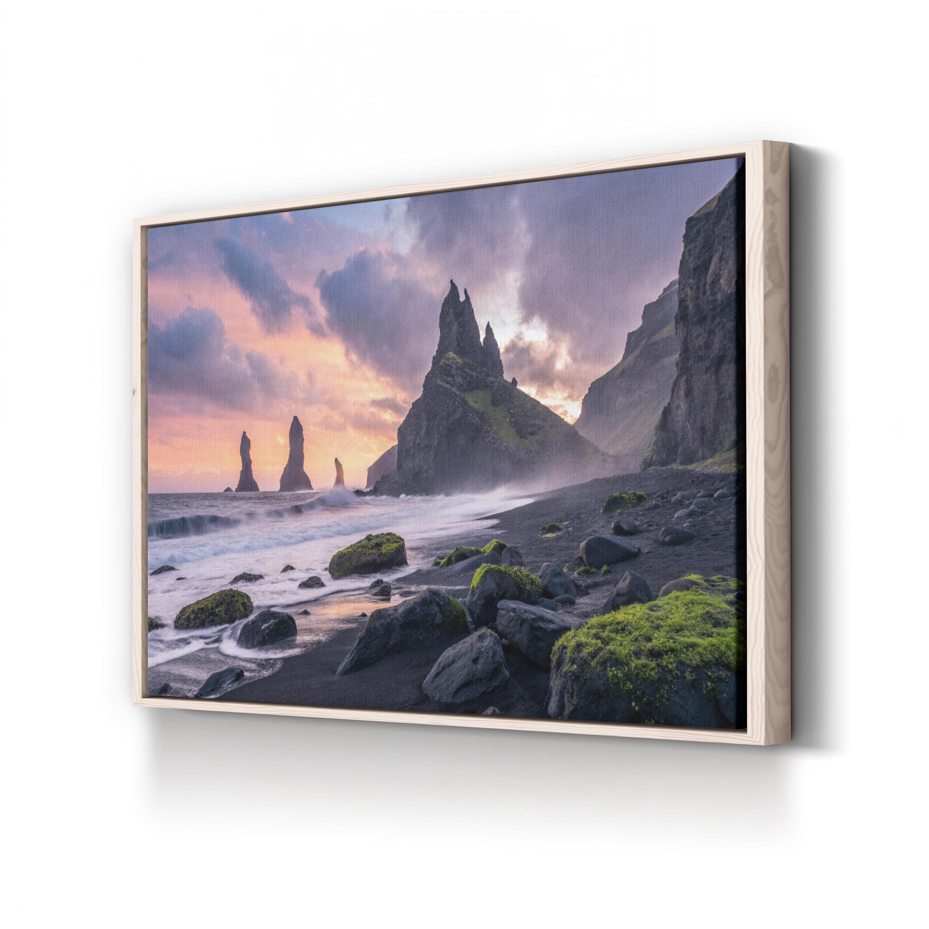 Reynisdrangar Iceland Canvas Print – Ocean Wave Landscape Photography