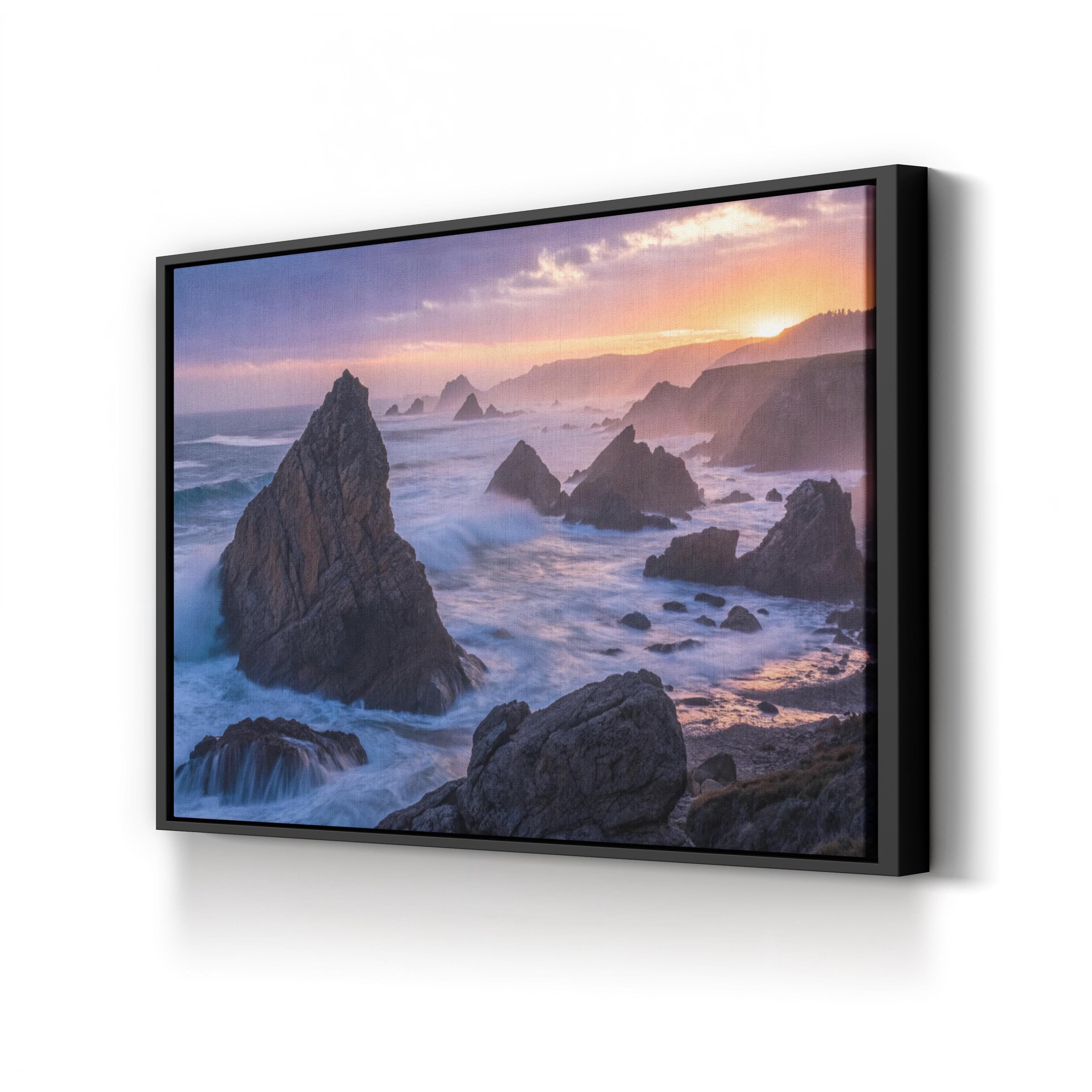 Rodeo Beach Sunset Sea Stacks – Vintage Photography Wall Art | Coastal Wave Canvas Print