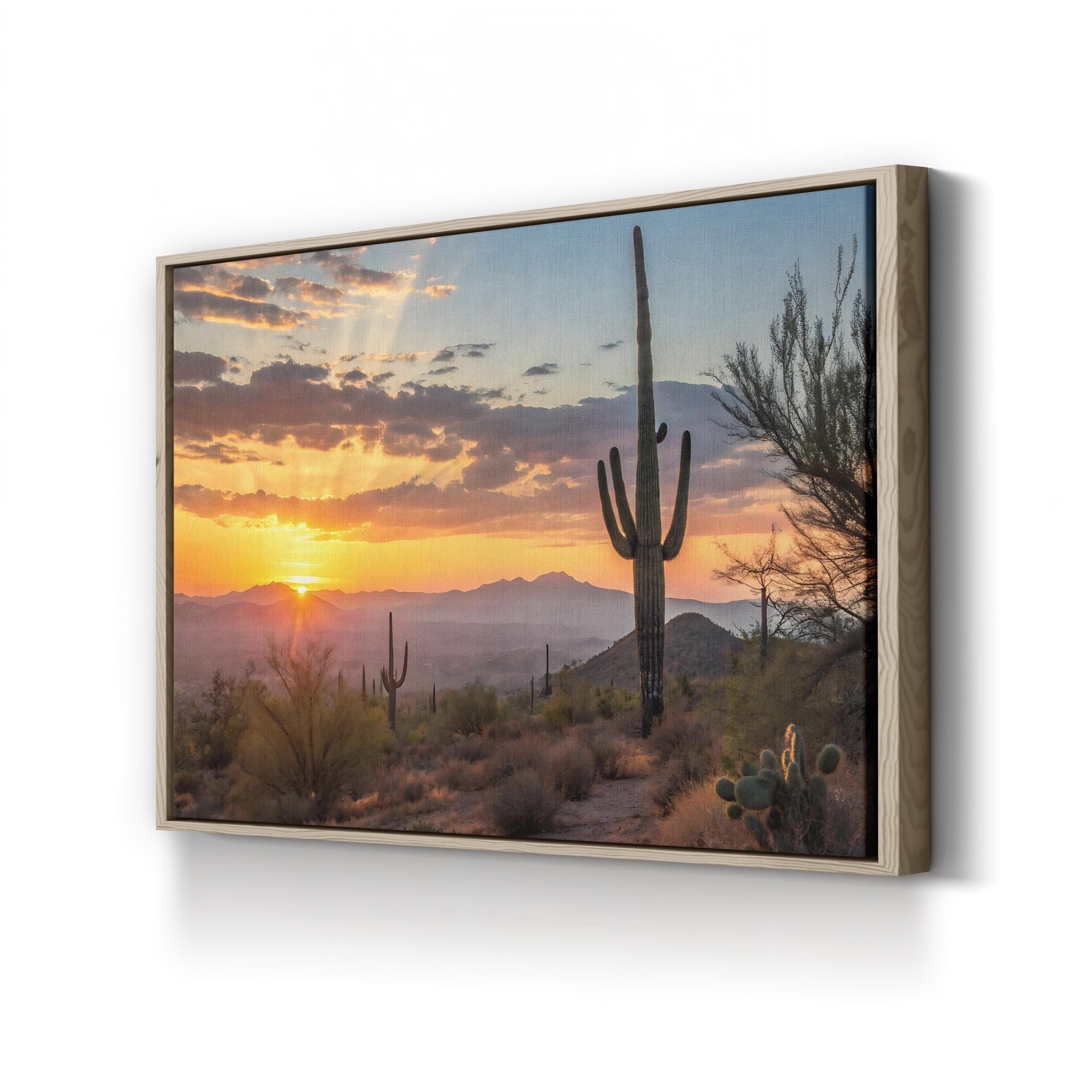 Saguaro Sunrise – Vintage Photography Wall Art | Tucson Desert Landscape Canvas Print