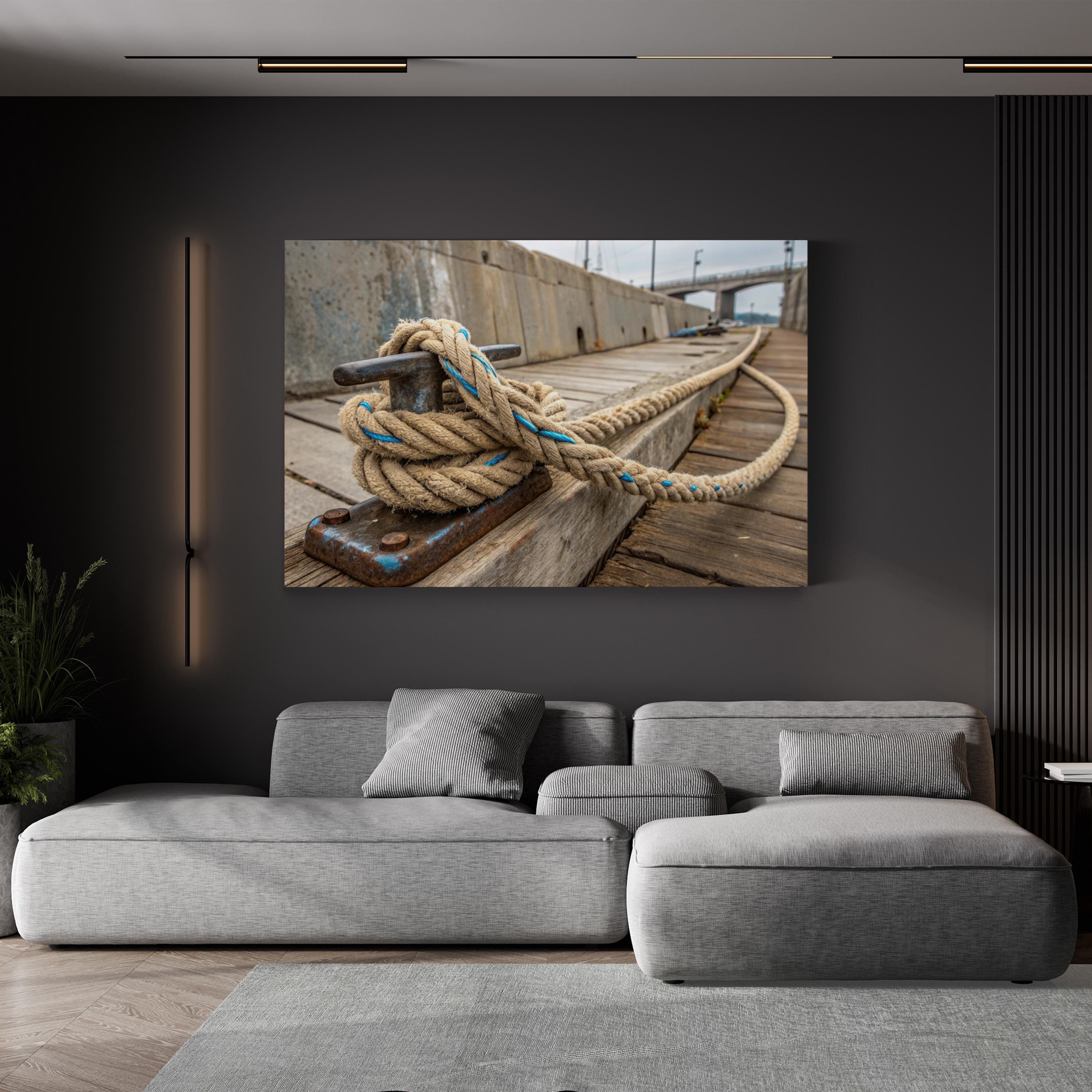 Nautical Rope Dock – Vintage Photography Wall Art | Coastal Seaside Canvas Print